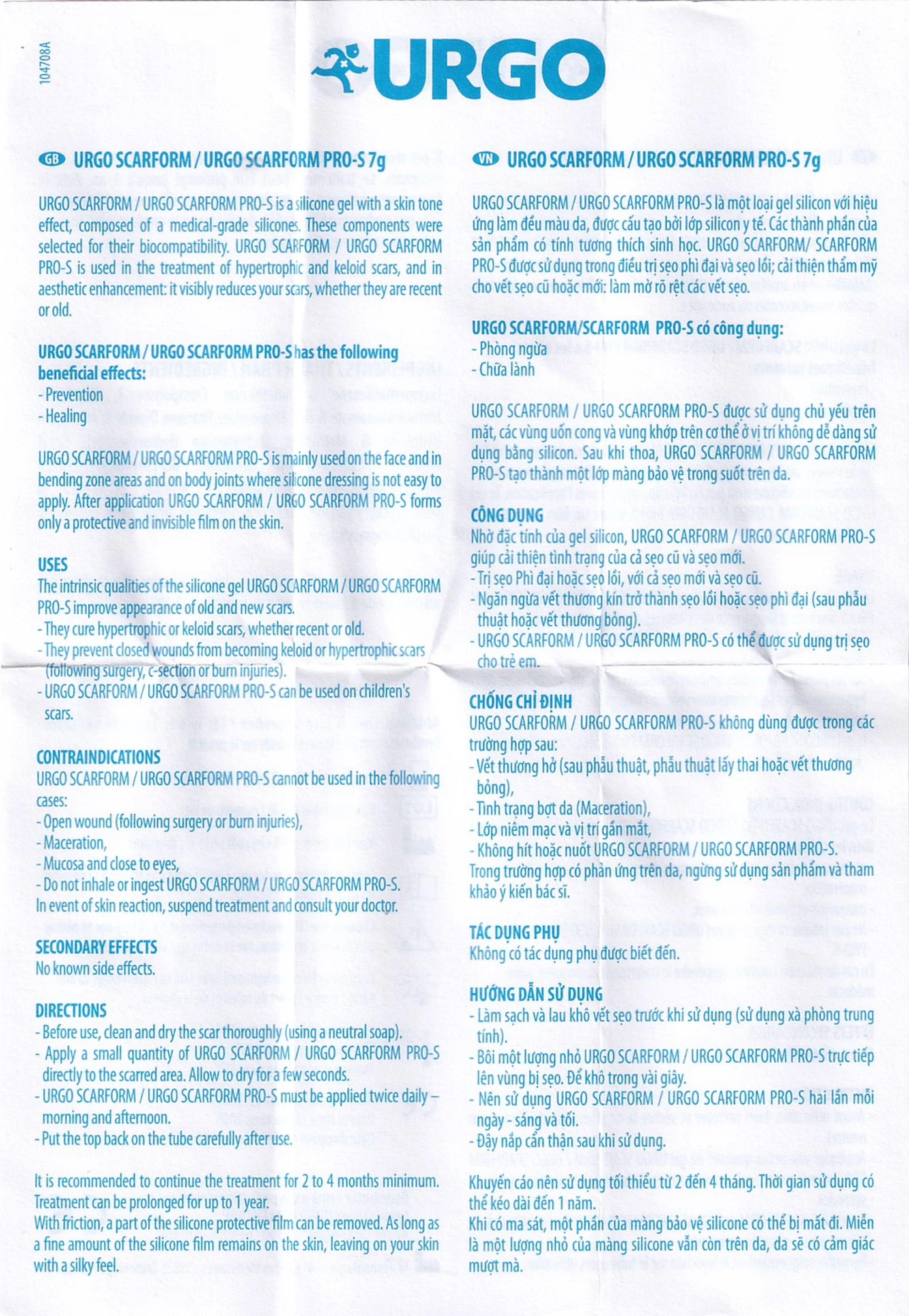 Kem bôi sẹo Urgo Scarform 7g hỗ trợ điều trị sẹo phì đại, sẹo lồi & mờ thâm
