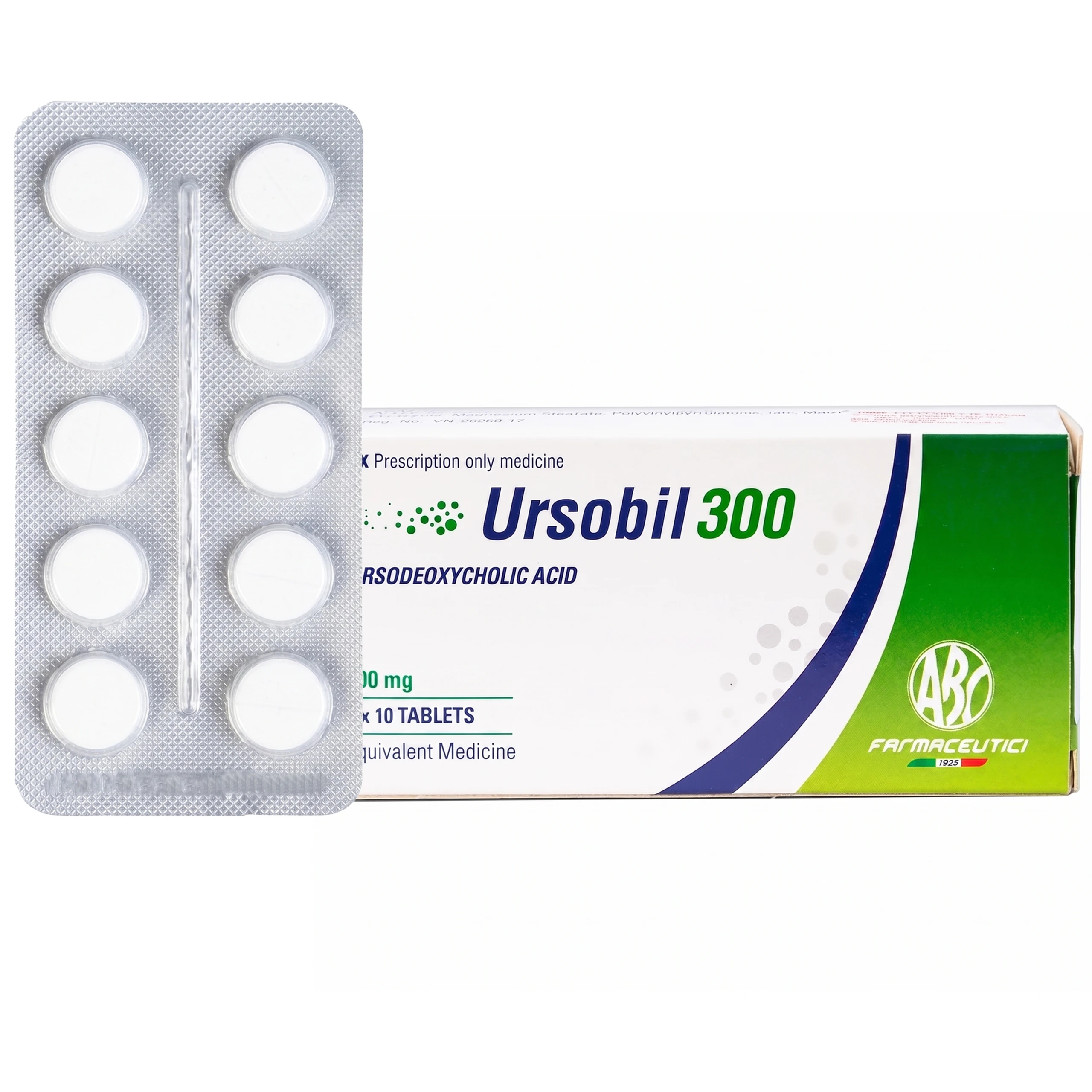 Thuốc Ursobil 300 ABC Farmaceutici điều trị xơ gan mật, làm tan sỏi mật (3 vỉ x 10 viên) 1