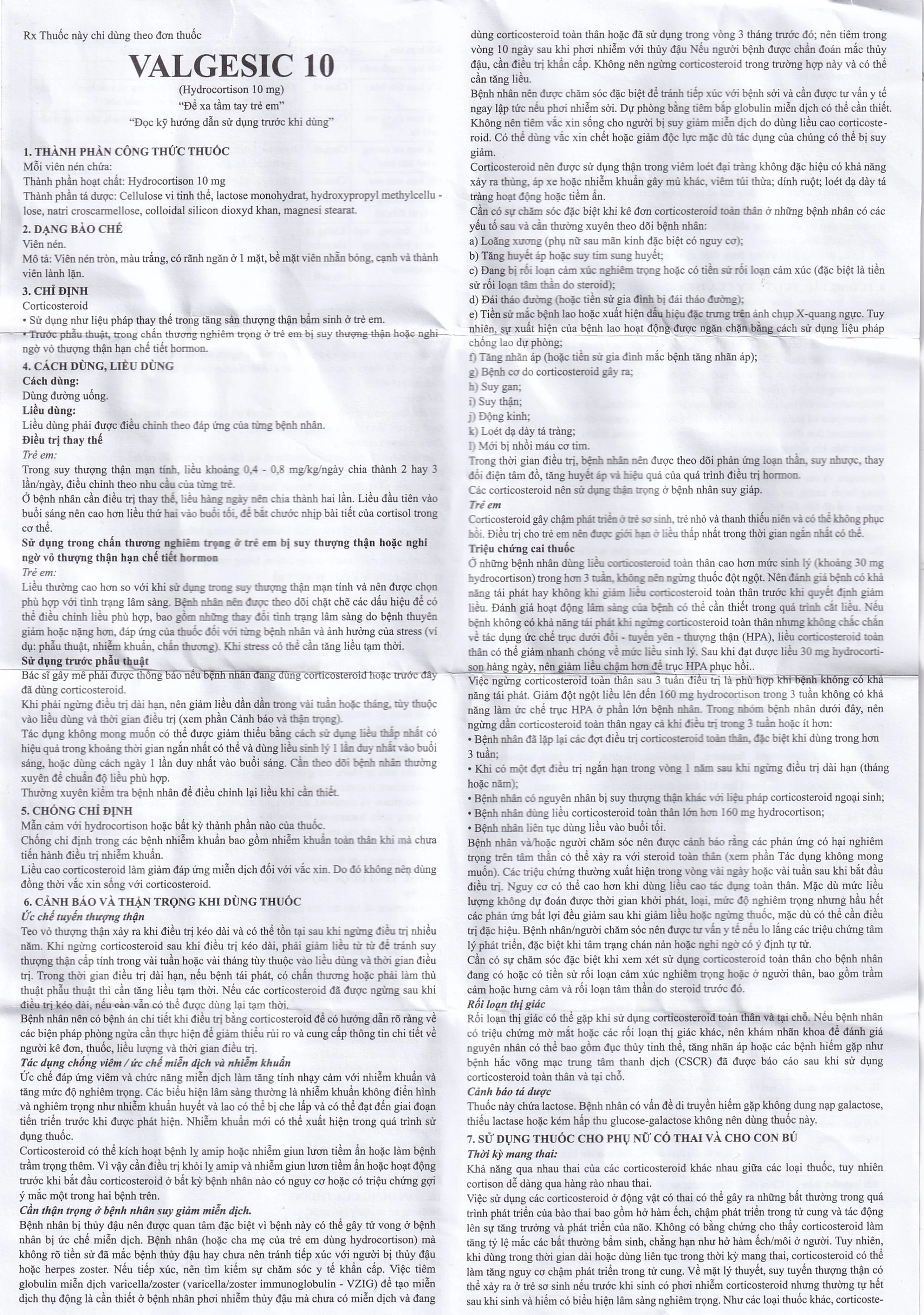 Thuốc Valgesic 10 CT Pharma liệu pháp thay thế tăng sản lượng thận ở trẻ (6 vỉ x 10 viên)