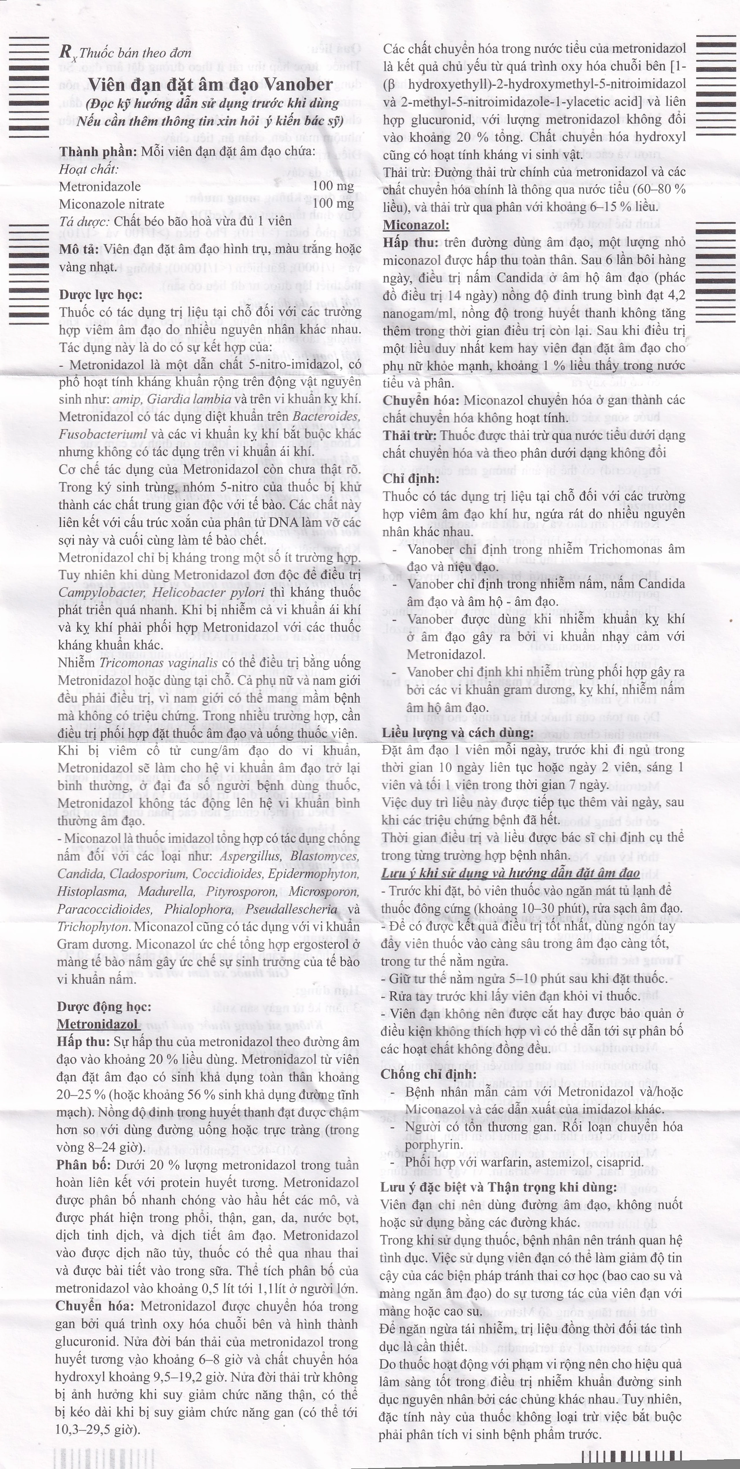 Viên đặt âm đạo Vanober Farmaprim điều trị viêm âm đạo khí hư, ngứa rát (2 vỉ x 5 viên)