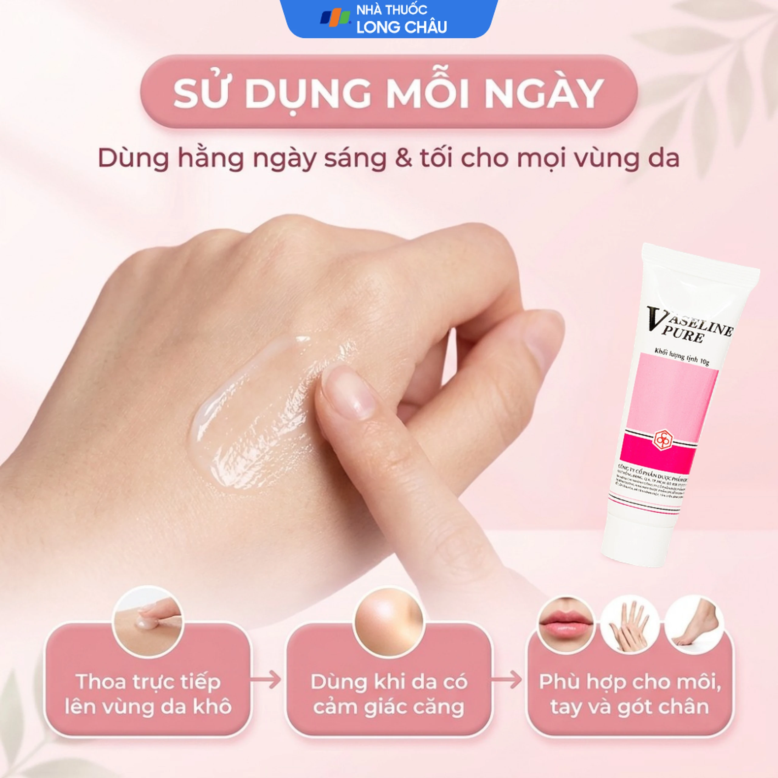 Kem dưỡng ẩm Vaseline Pure OPC (10g) 5