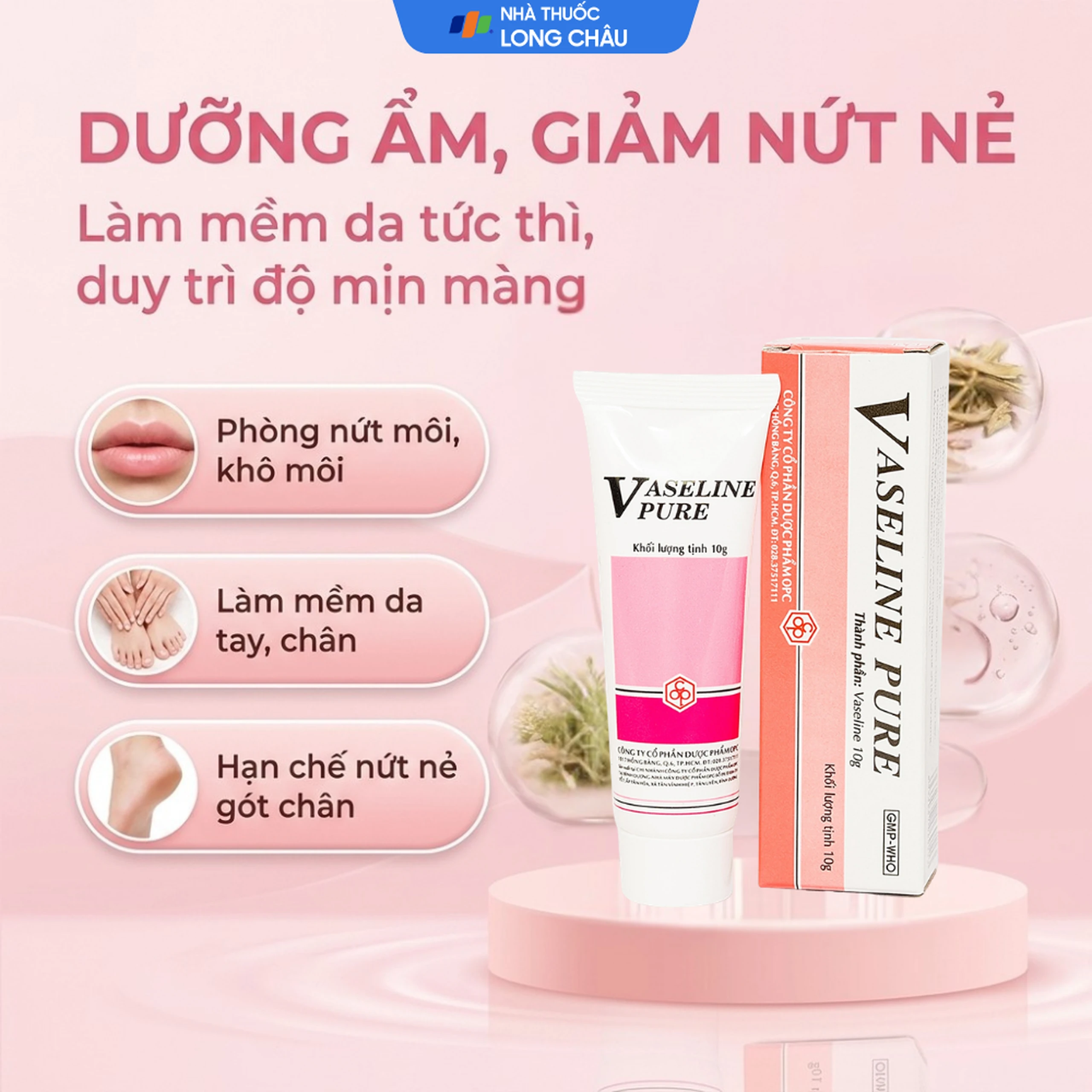 Kem dưỡng ẩm Vaseline Pure OPC (10g) 2