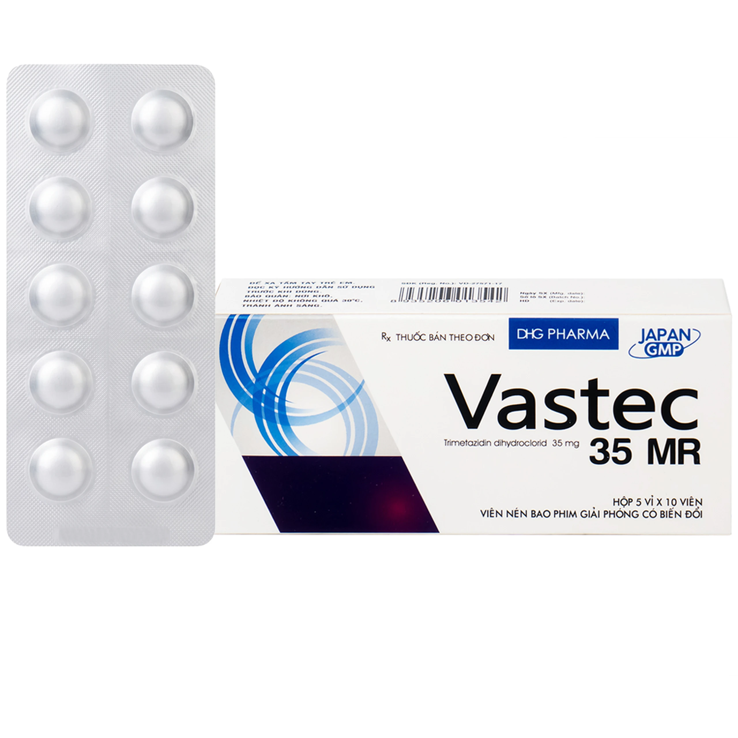 Thuốc Vastec 35 MR DHG điều trị đau thắt ngực ổn định (5 vỉ x 10 viên)