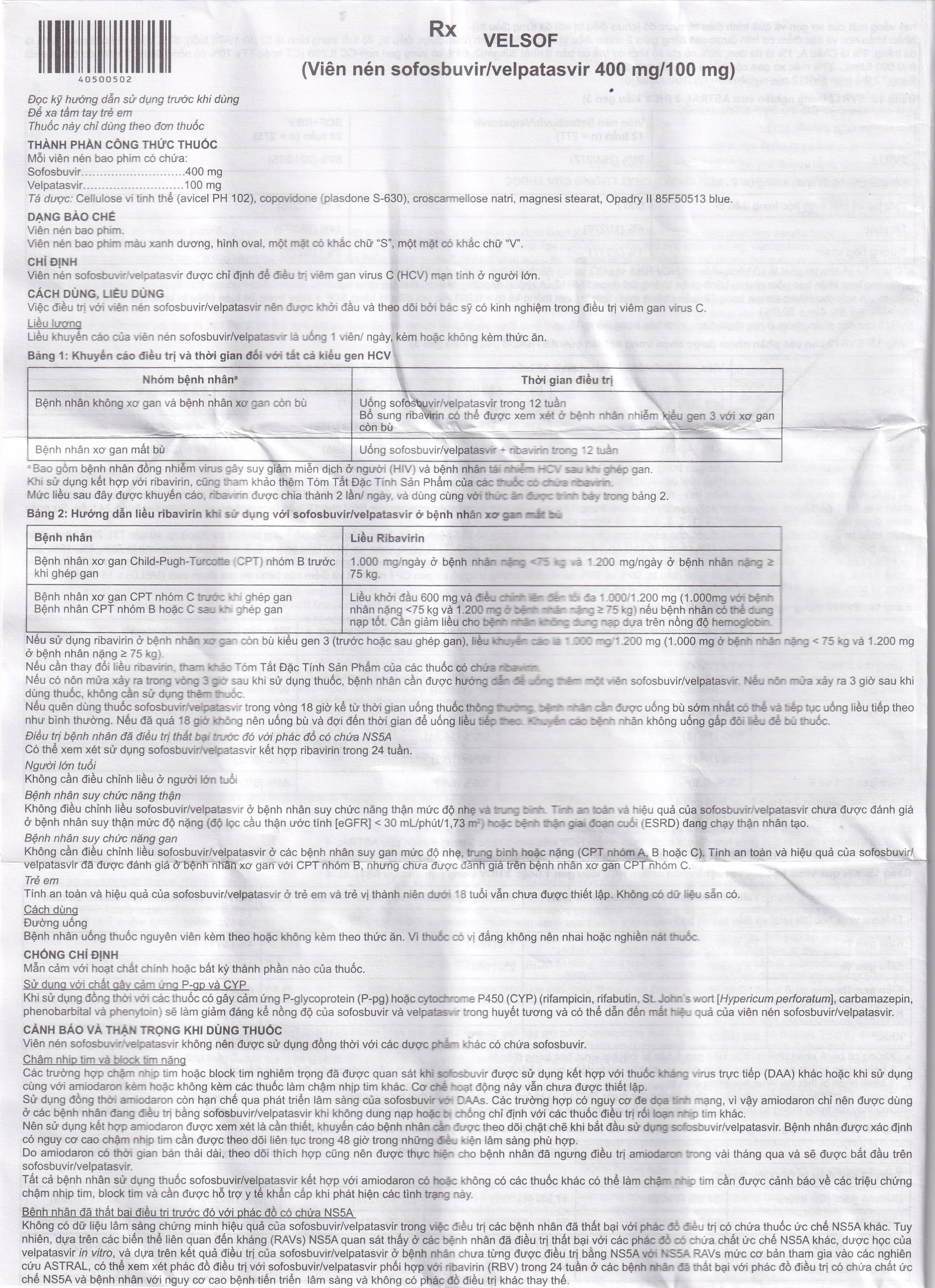 Thuốc Velsof 400mg/100mg Natco điều trị viêm gan virus C mạn tính ở người lớn (28 viên)