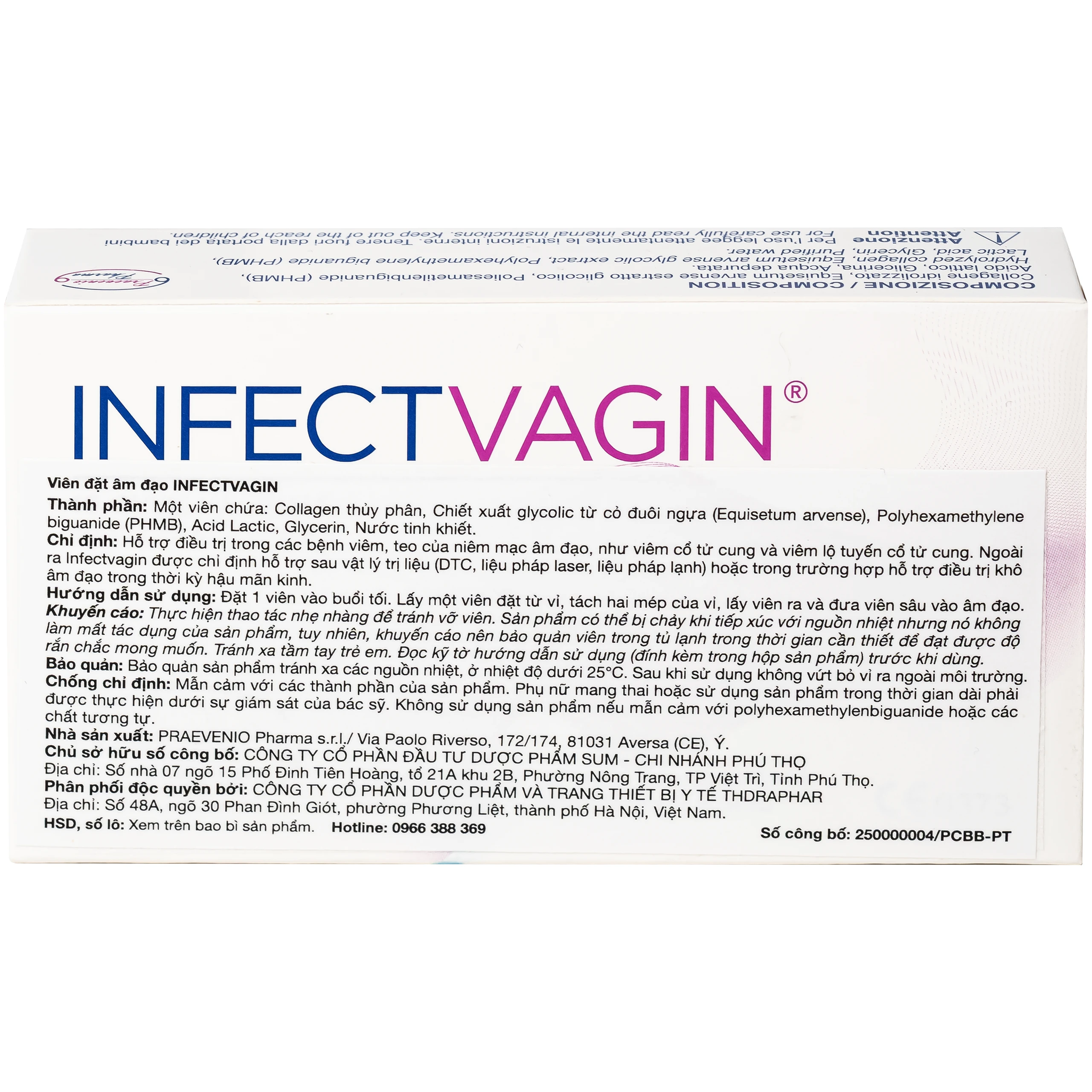 Viên đặt âm đạo Infectvagin hỗ trợ điều trị viêm cổ tử cung, teo niêm mạc âm đạo (2 vỉ x 5 viên) 7