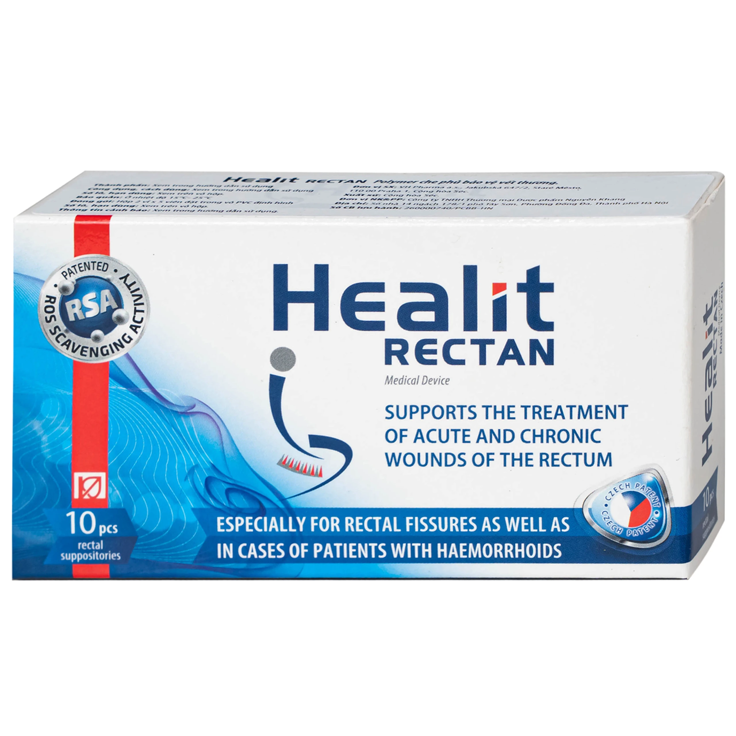 Viên đặt hậu môn, trực tràng Healit Rectan (10 viên) giúp thúc đẩy nhanh quá trình lành vết thương 2