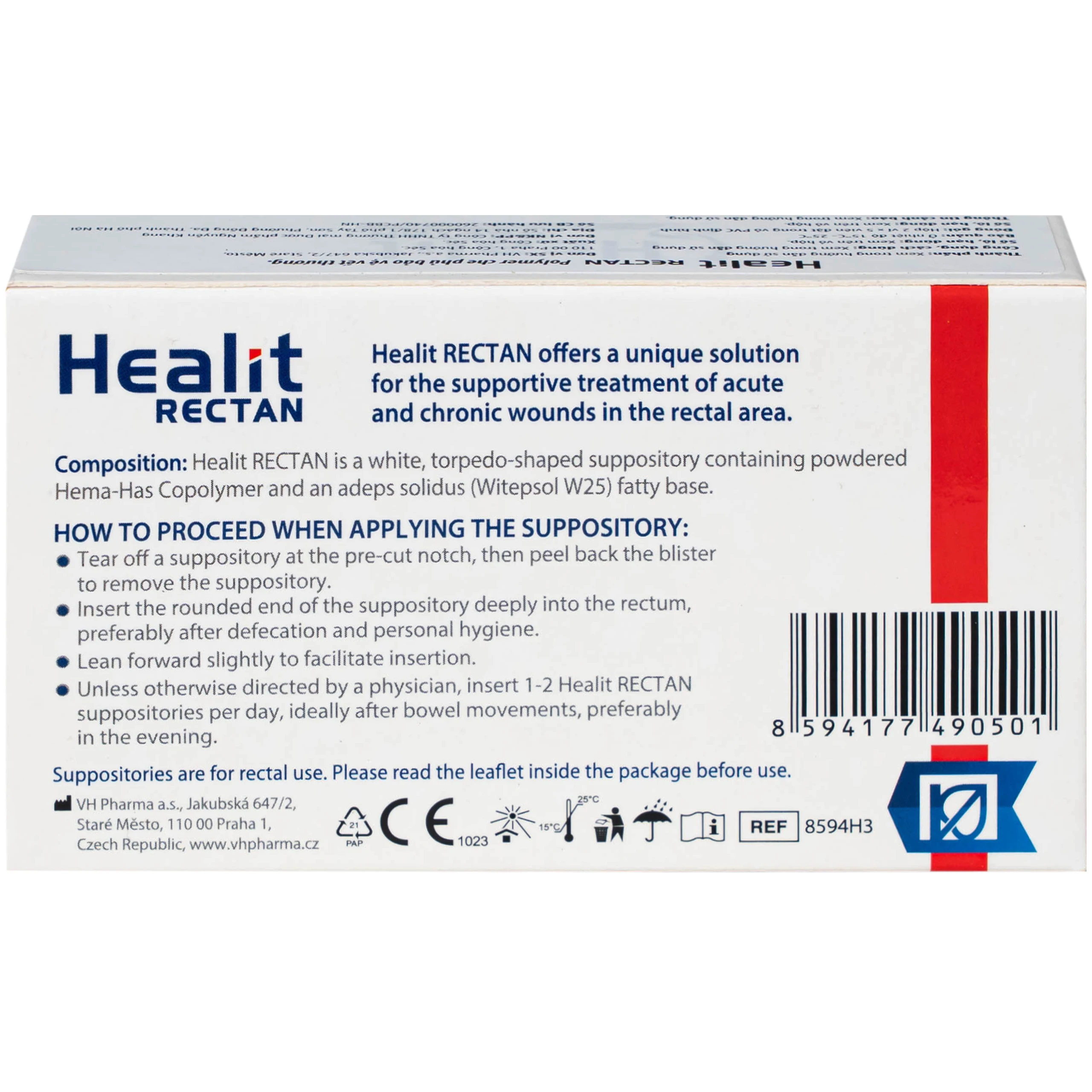 Viên đặt hậu môn, trực tràng Healit Rectan (10 viên) giúp thúc đẩy nhanh quá trình lành vết thương 3