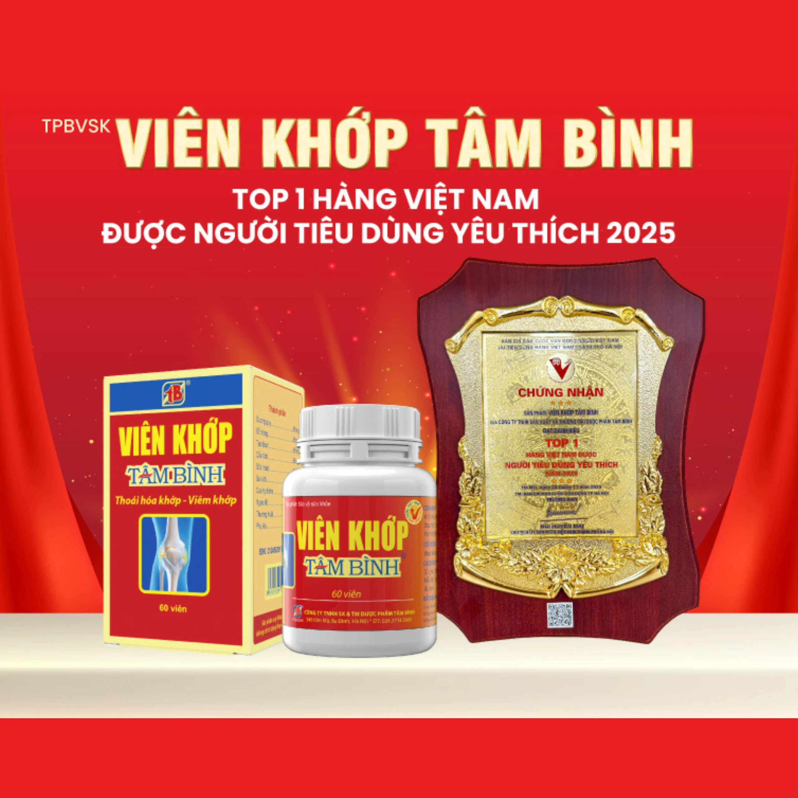 Viên uống giảm thoái hóa khớp viêm khớp Tâm Bình (60 viên) 6