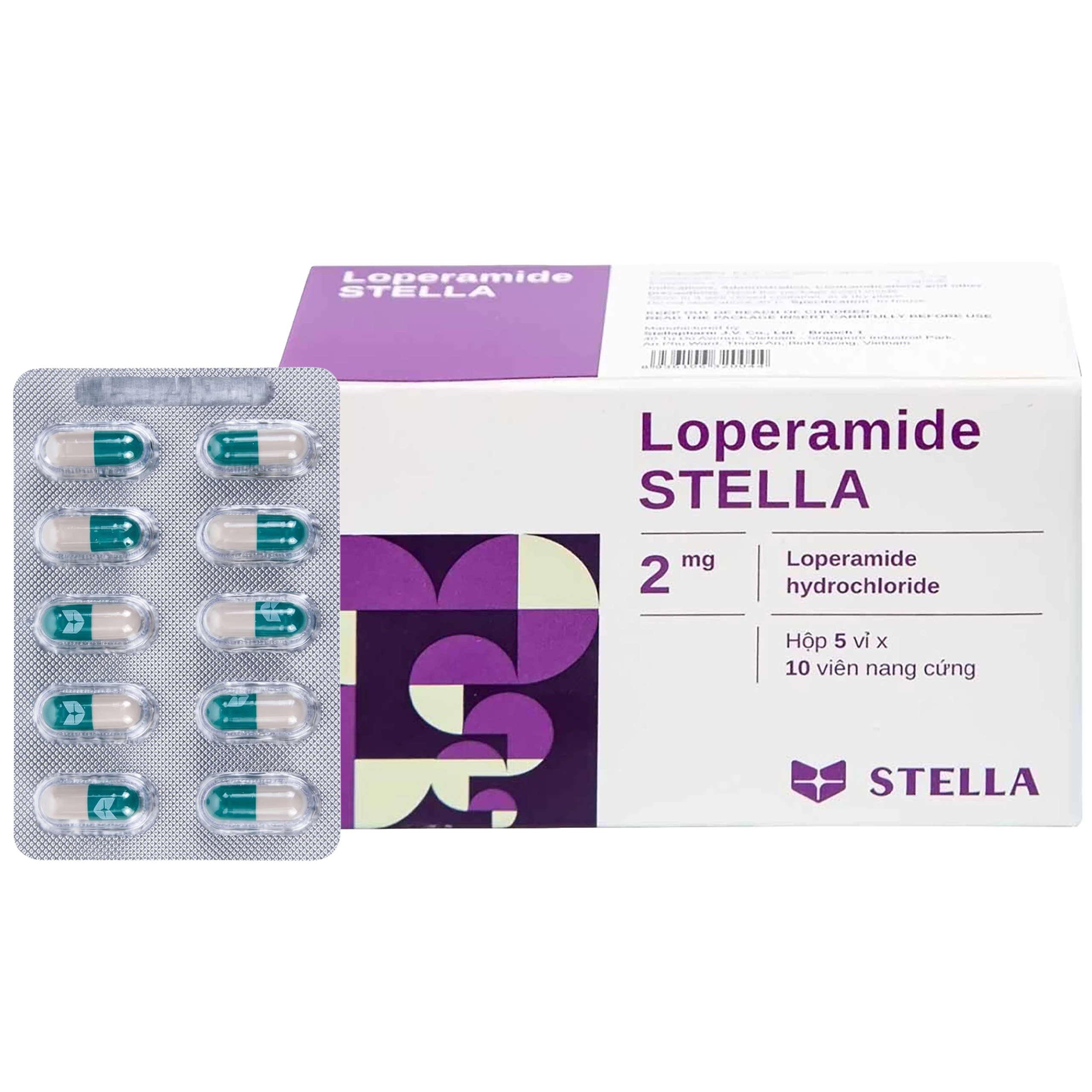 Viên nang cứng Loperamide Stella 2mg giảm tiêu chảy cấp (5 vỉ x 10 viên) 1
