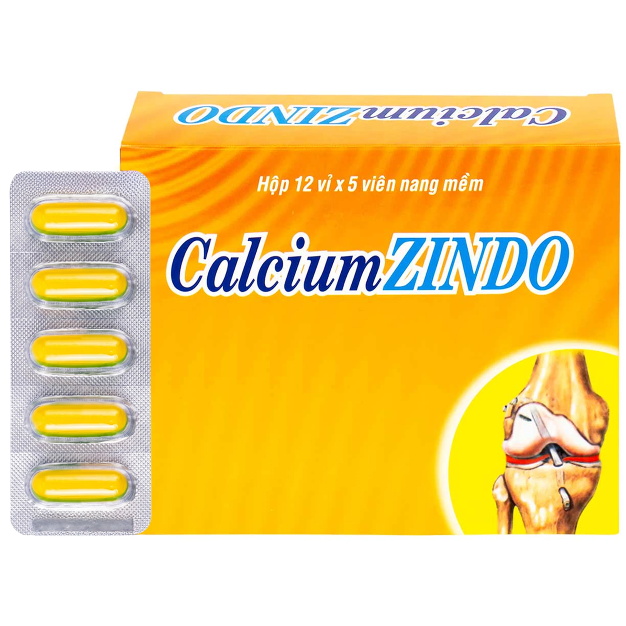 Viên nang mềm CalciumZindo USA NIC Pharma bổ sung canxi và vitamin D, phòng và điều trị loãng xương (12 vỉ x 5 viên) 1