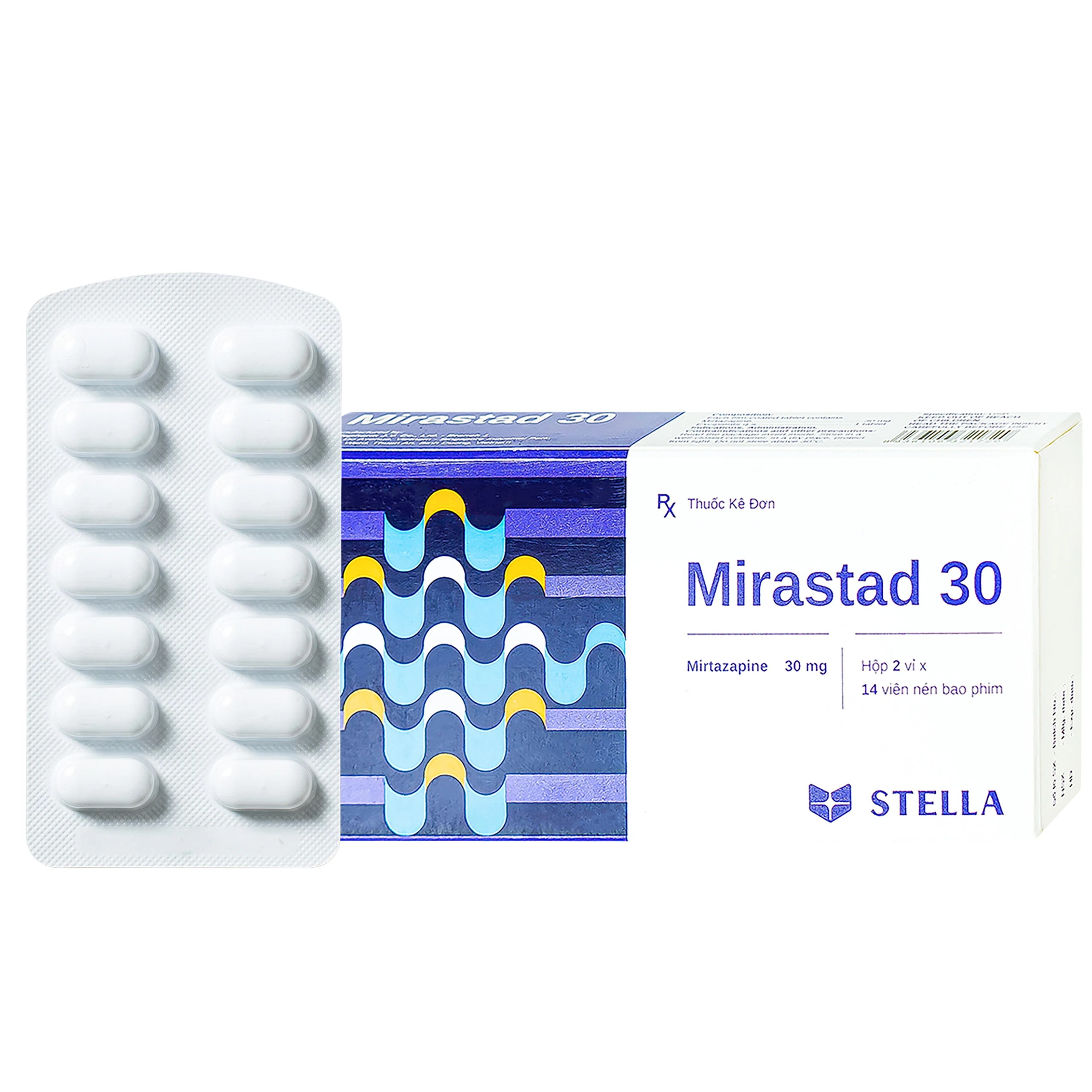 Viên nén Mirastad 30 Stella điều trị trầm cảm, duy trì cân bằng tinh thần (2 vỉ x 14 viên) 1