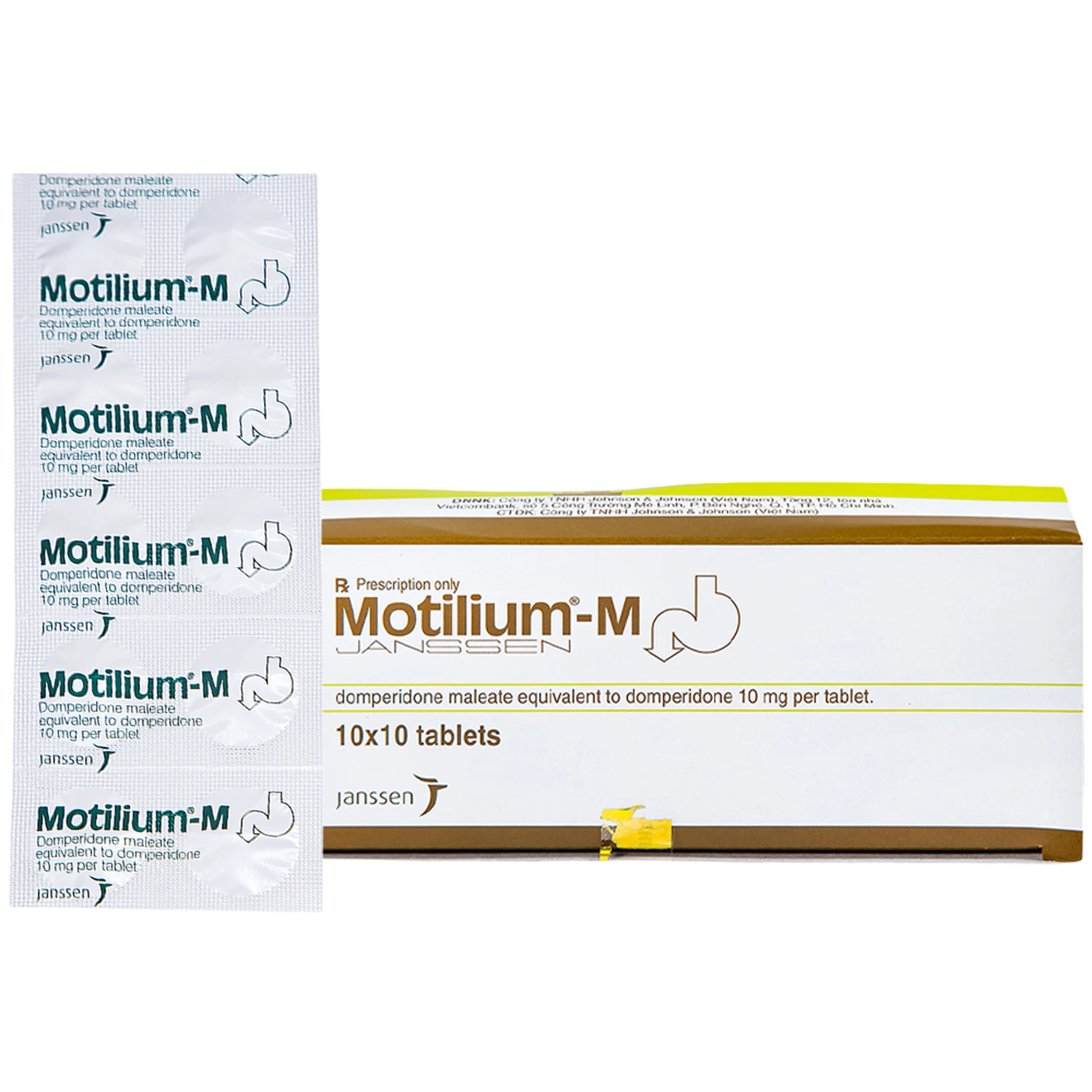Viên nén Motilium-M Janssen điều trị triệu chứng nôn và buồn nôn (10 vỉ x 10 viên) 1