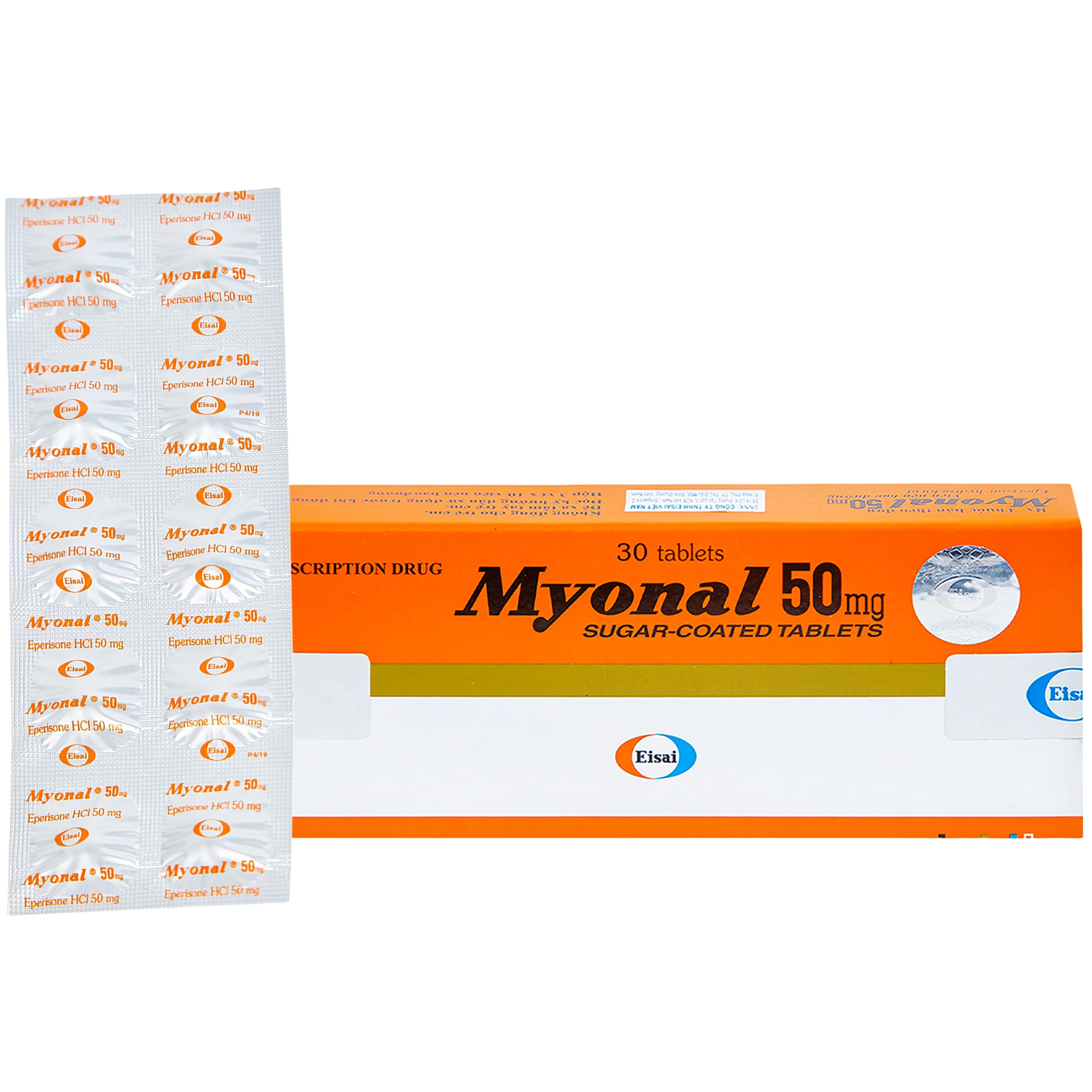 Viên nén Myonal 50mg Eisai cải thiện tăng trương lực cơ và điều trị liệt cứng (3 vỉ x 10 viên)  1