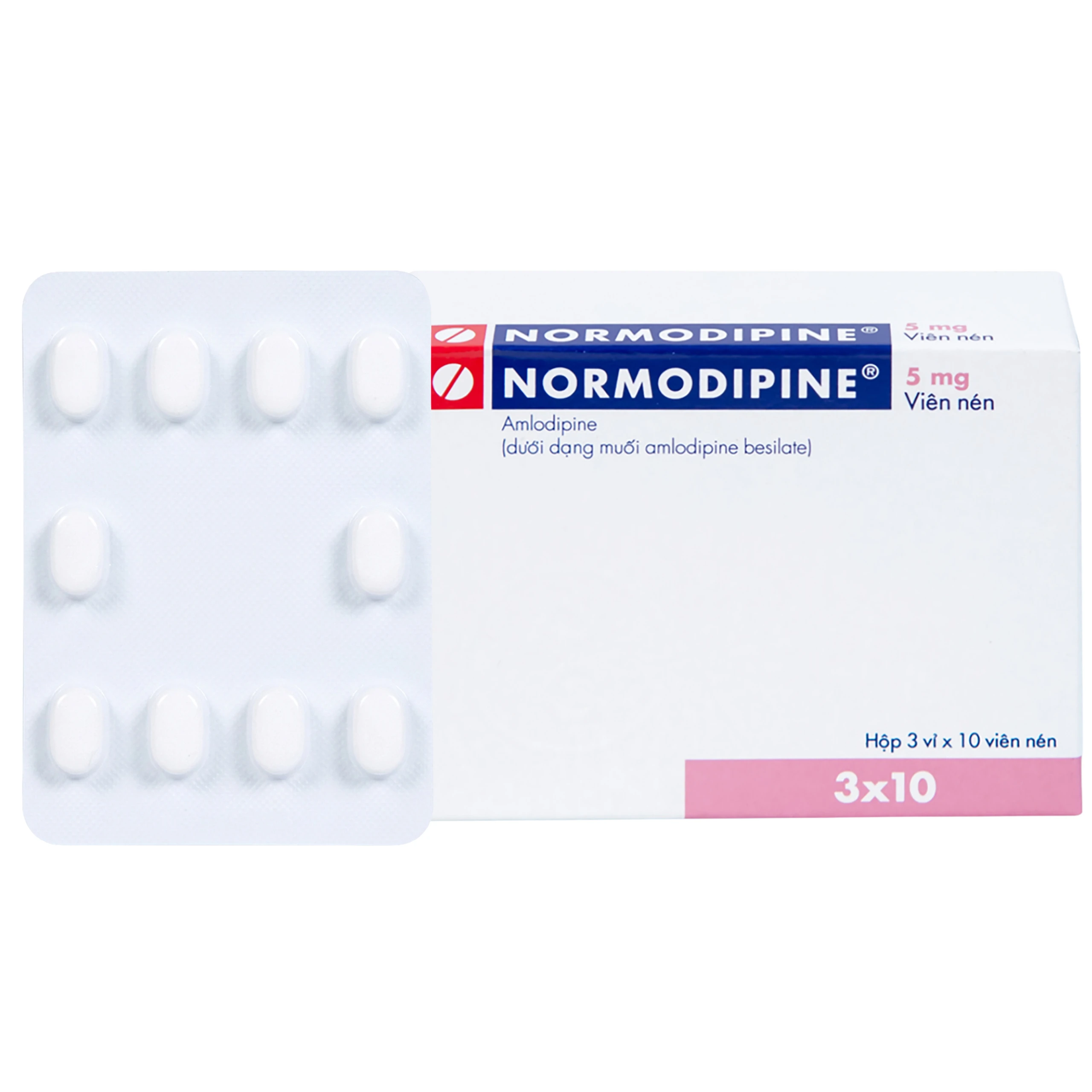 Viên nén Normodipine 5mg Gedeon điều trị tăng huyết áp, đau thắt ngực ổn định (3 vỉ x 10 viên) 1