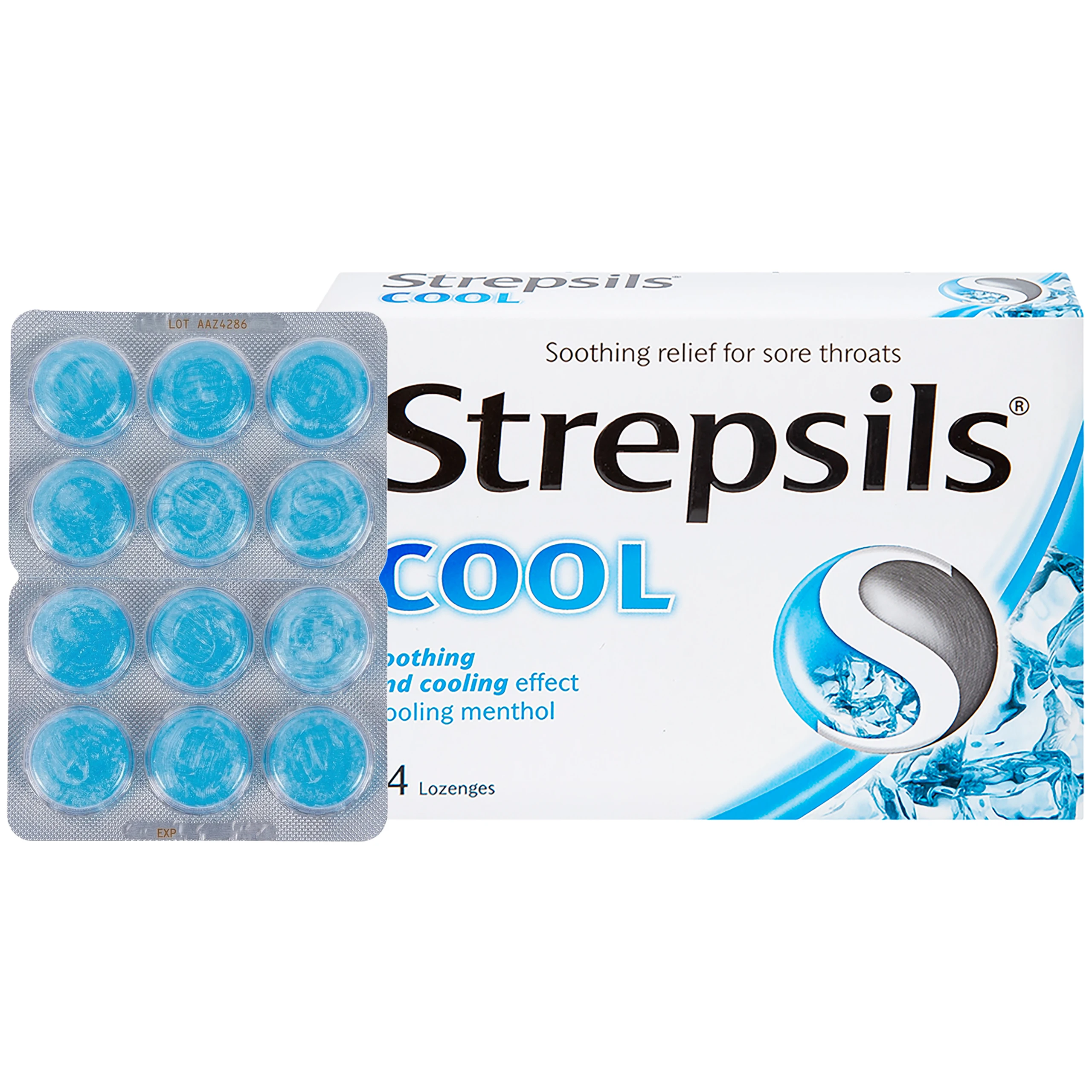 Viên ngậm Strepsils Cool Reckitt Benckiser điều trị viêm họng (2 vỉ x 12 viên)