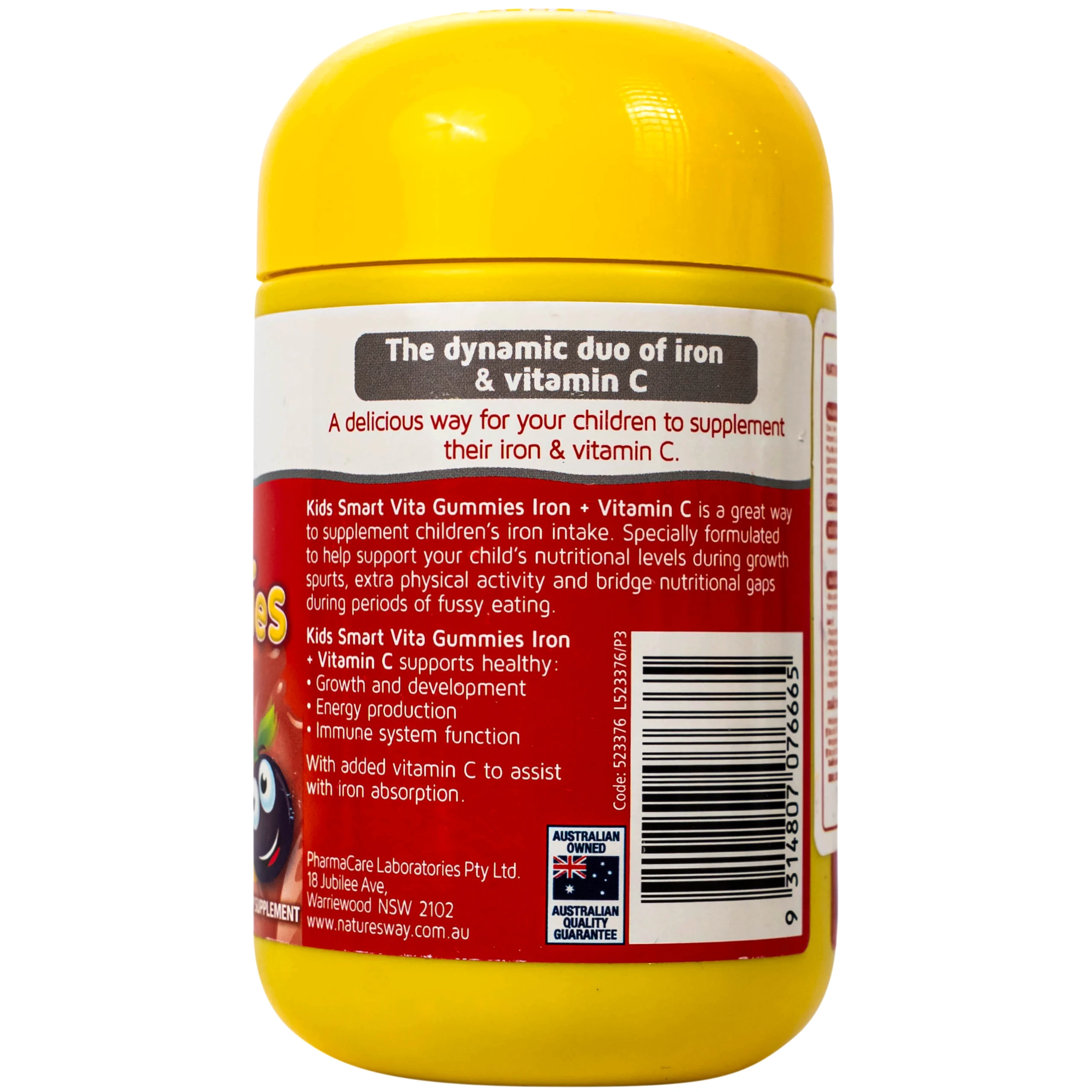 Viên nhai bổ sung sắt và Vitamin C cho bé Nature's Way Kids Smart Vita Gummies Iron + Vitamin C (Hộp 60 viên)