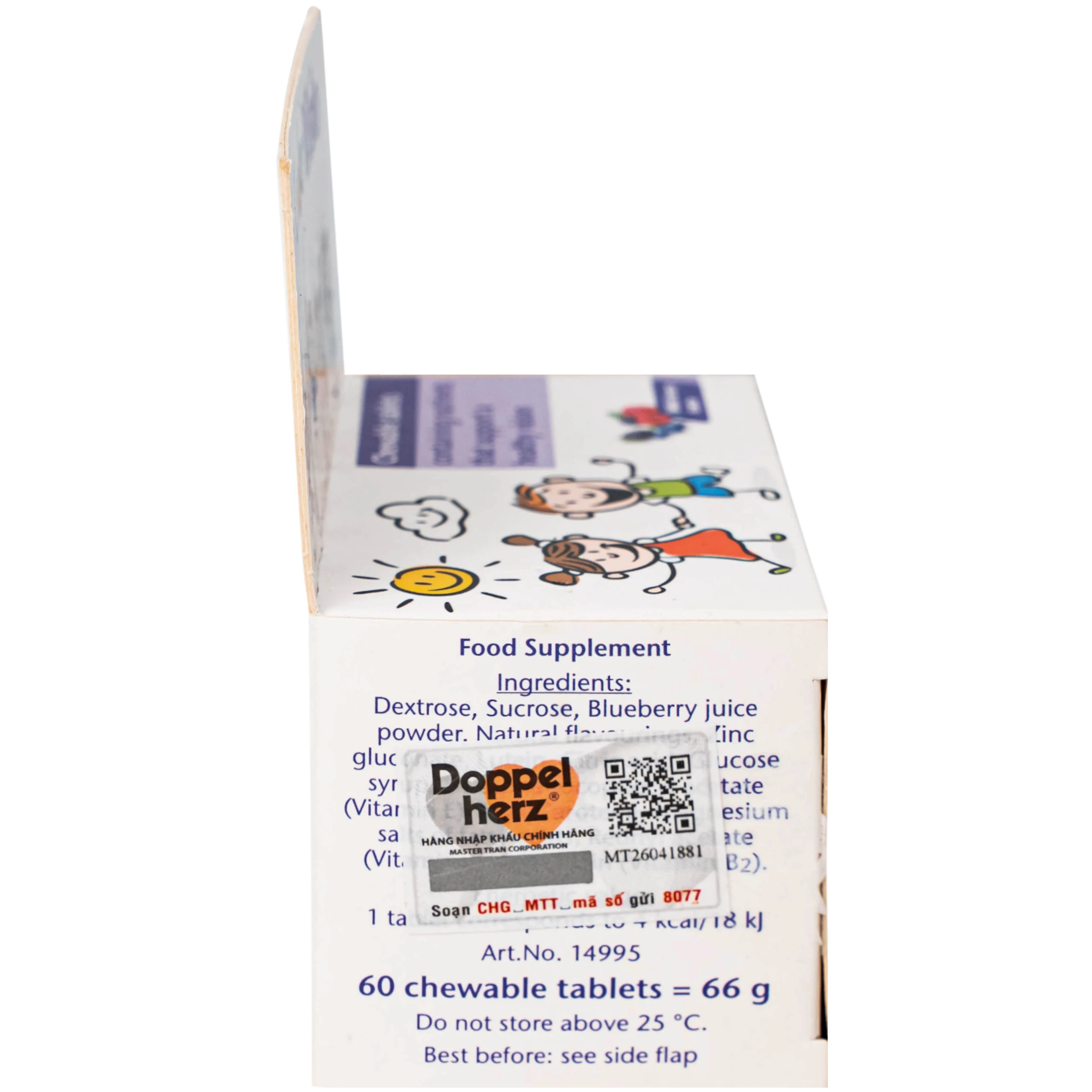 Viên nhai giúp mắt khỏe mạnh và tăng cường thị lực cho bé Doppelherz Aktiv Kinder Visio 60v