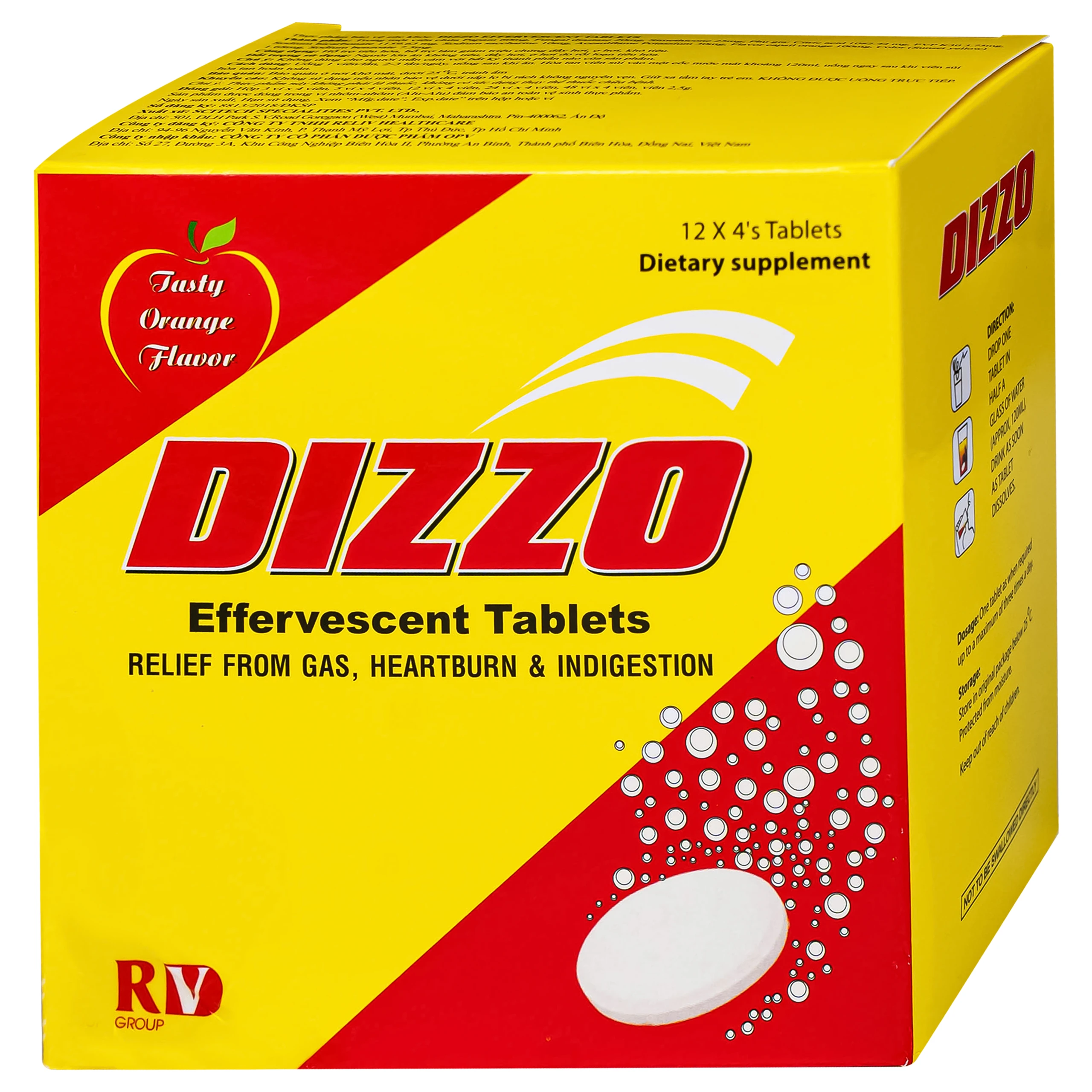 Viên sủi hỗ trợ tiêu hóa Dizzo Rv (12 vỉ x 4 viên) 7