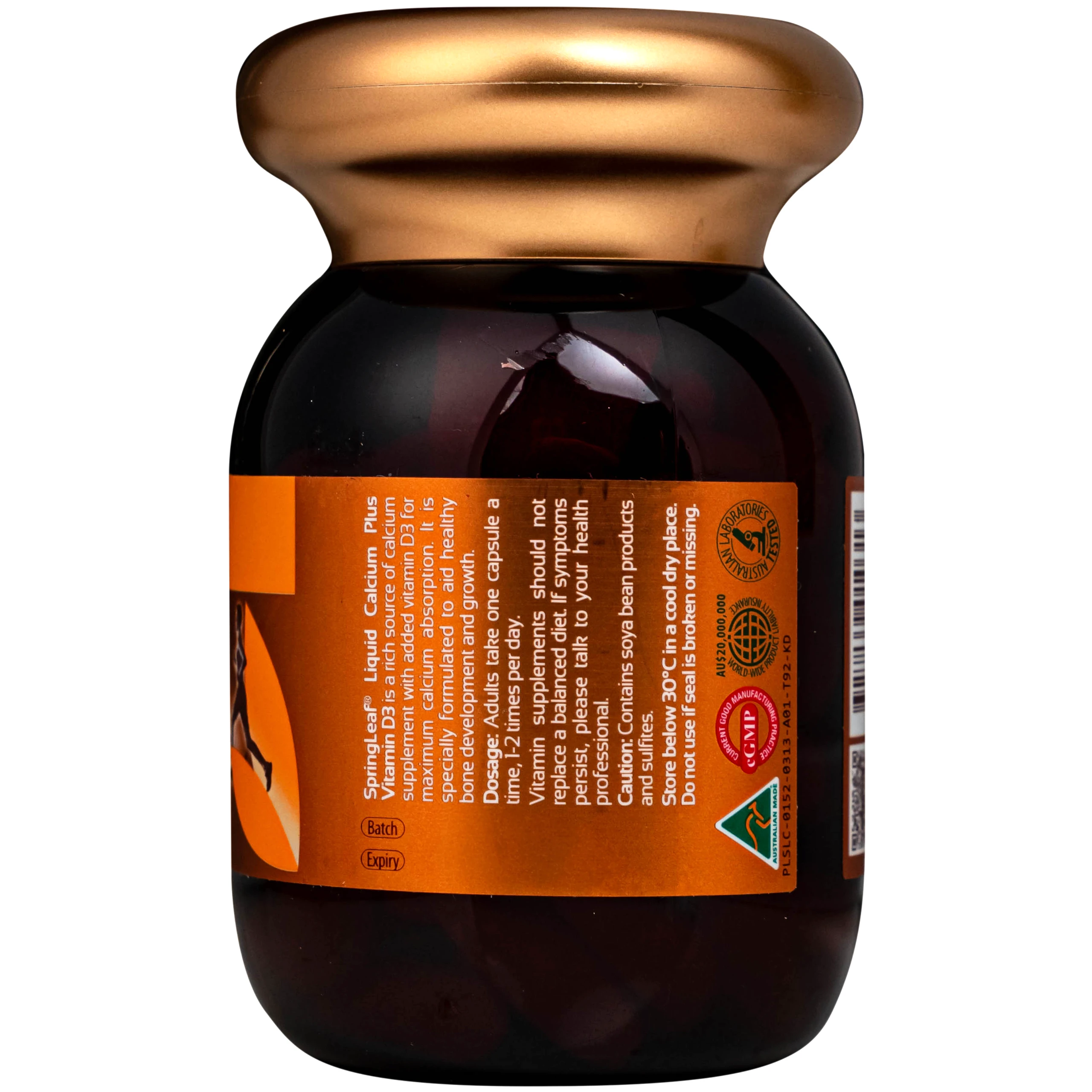 Viên uống bổ sung Canxi và Vitamin D3 giúp tăng cường hấp thu canxi, giúp xương chắc khoẻ Spring Leaf Liquid Calcium Plus Vitamin D3 (Lọ 60 viên) 2