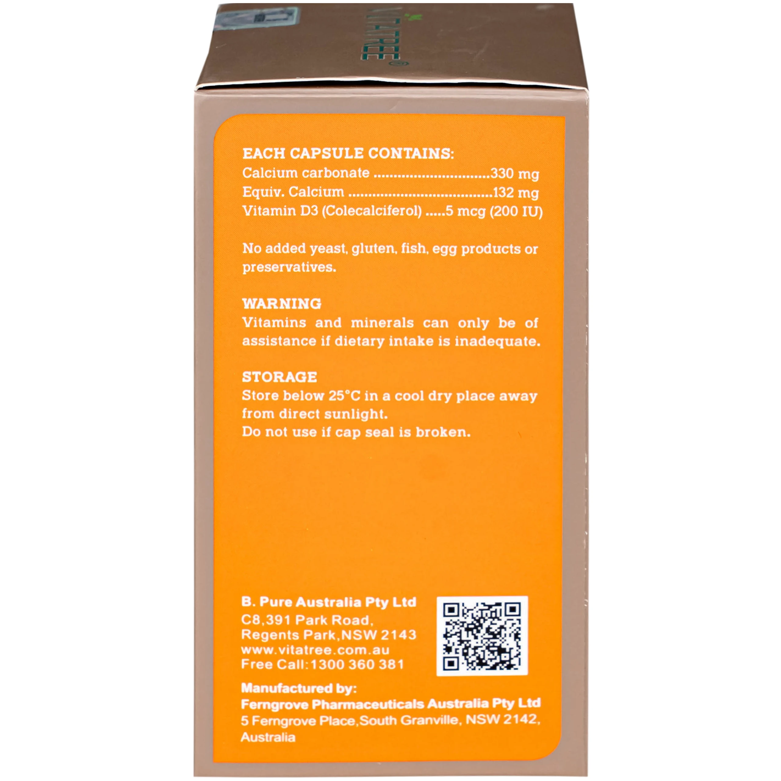 Viên uống bổ sung canxi, Vitamin D3, giúp xương răng chắc khoẻ Vitatree Kids Super Milky Calcium 330mg plus Vitamin D3 (Hộp 60 viên) 3
