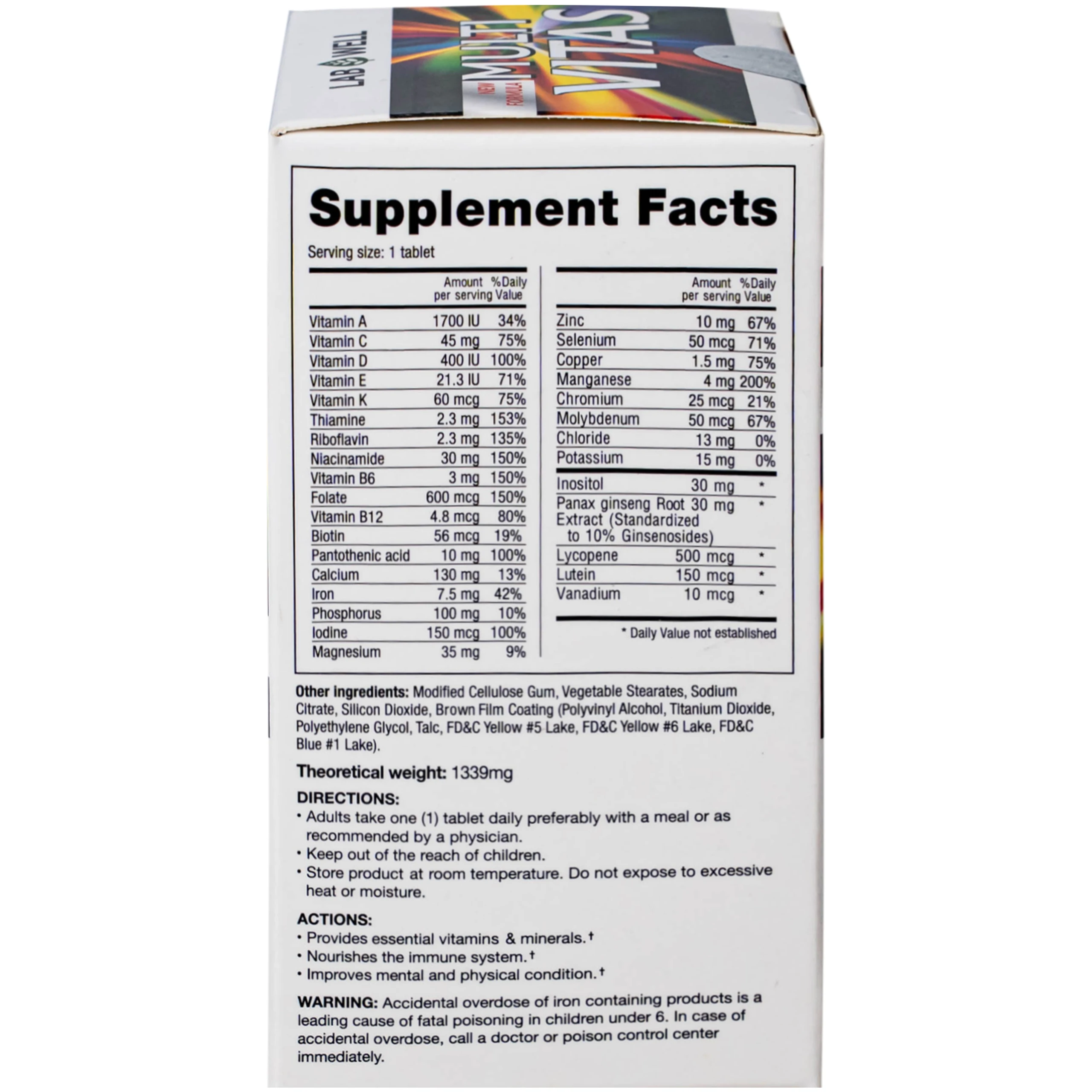 Viên uống bổ sung vitamin và khoáng chất cho cơ thể Multi Vitas Lab Well (60 viên)