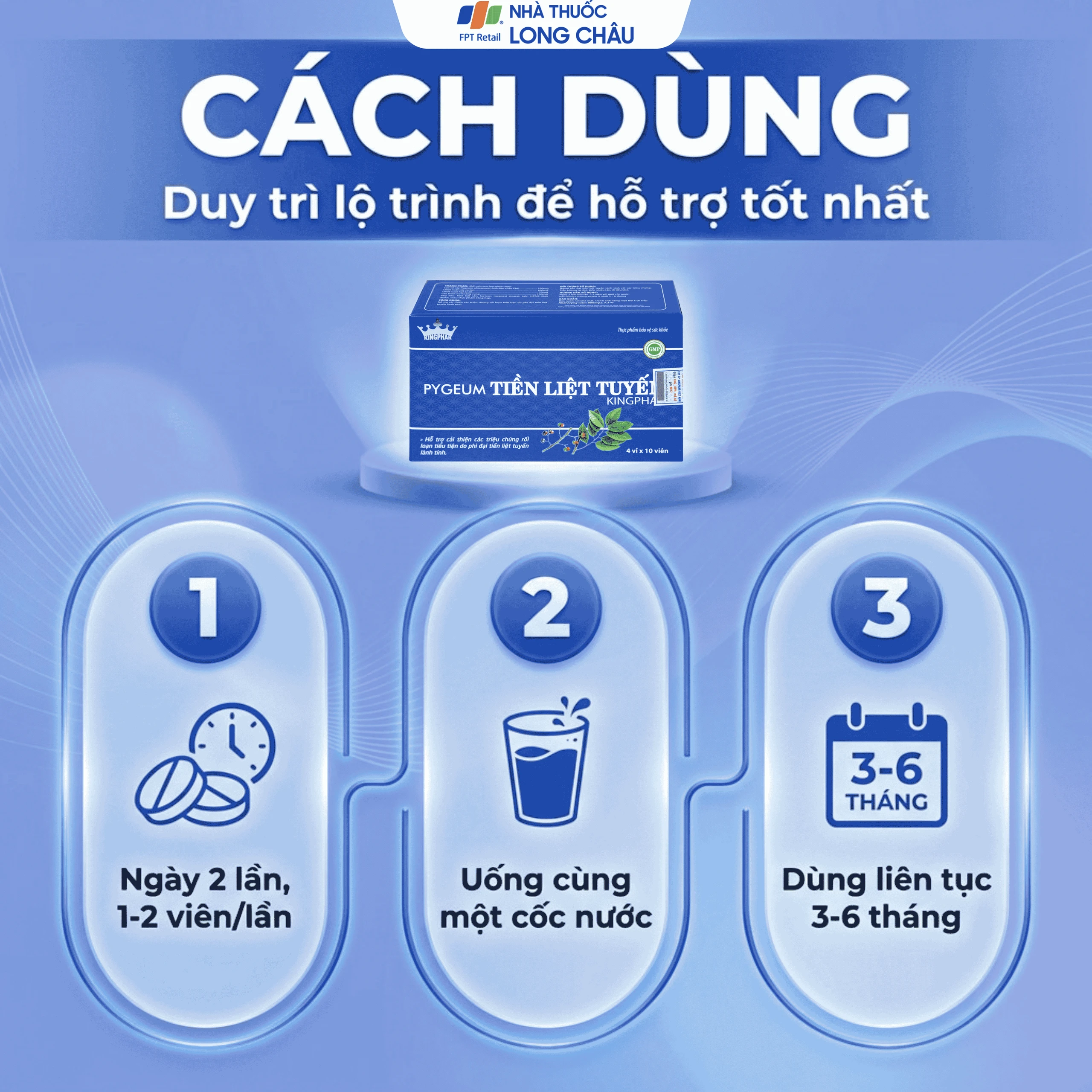 Viên uống hỗ trợ cho người phì đại tiền liệt tuyến Pygeum Tiền Liệt Tuyến Kingphar (4 vỉ x 10 viên) 5