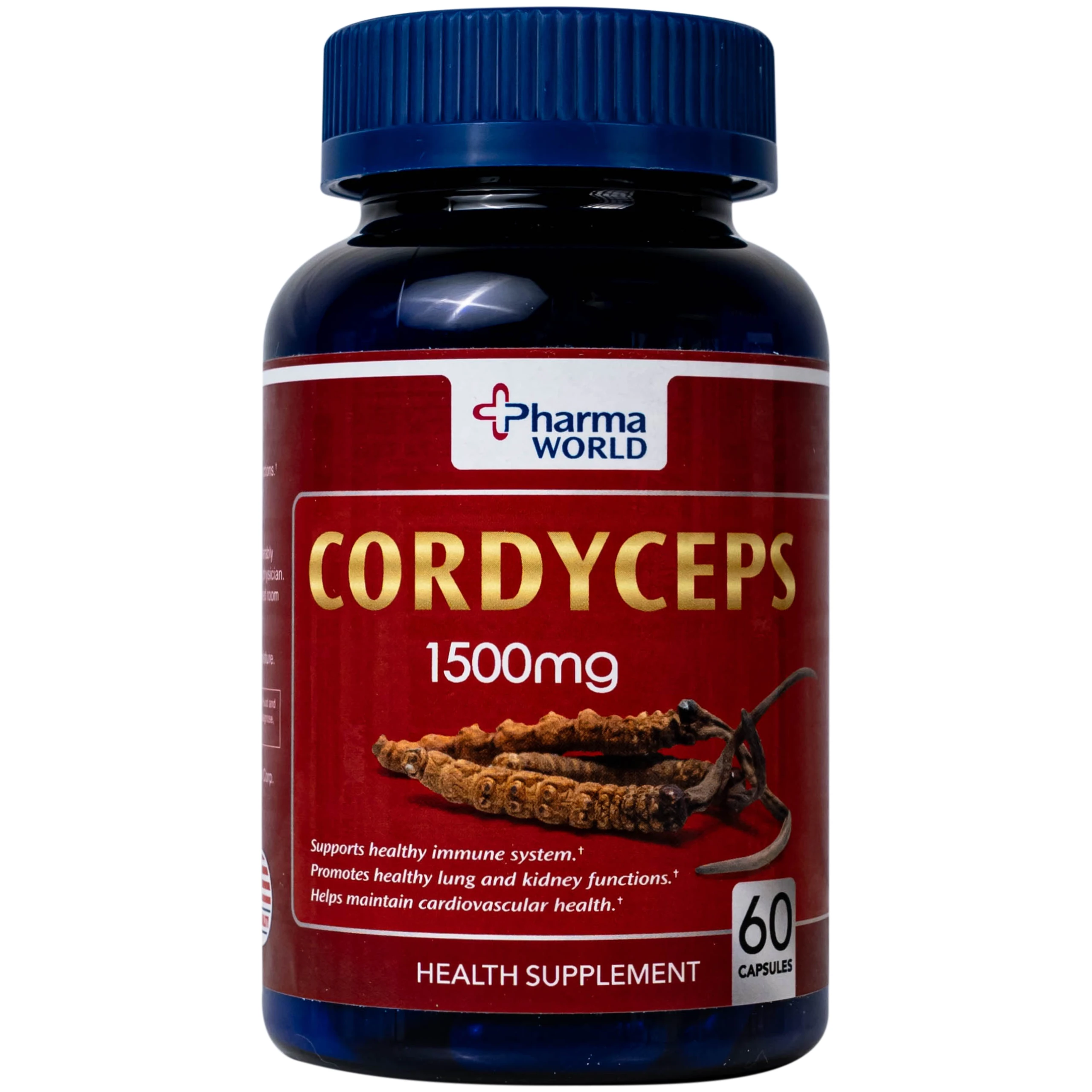 Viên uống Đông Trùng Hạ Thảo giúp tăng cường sức khỏe Cordyceps 1500mg Pharma World (60 viên)