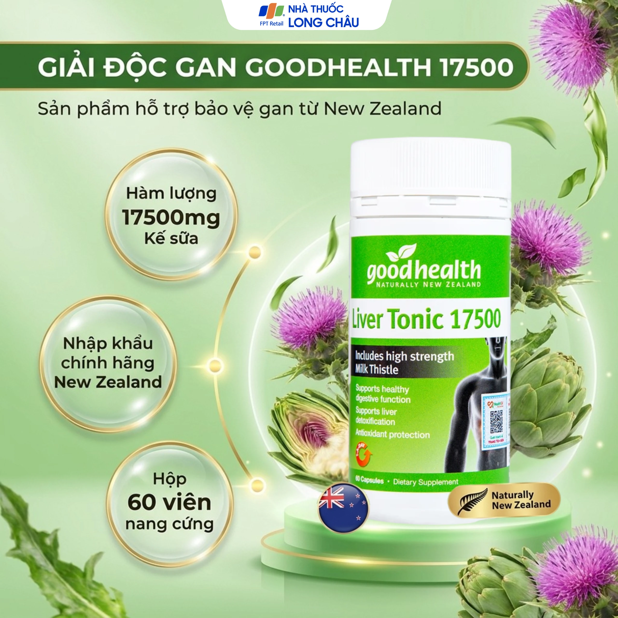 Viên uống hỗ trợ giải độc gan, bảo vệ gan Liver Tonic 17500 GoodHealth (60 viên) 2