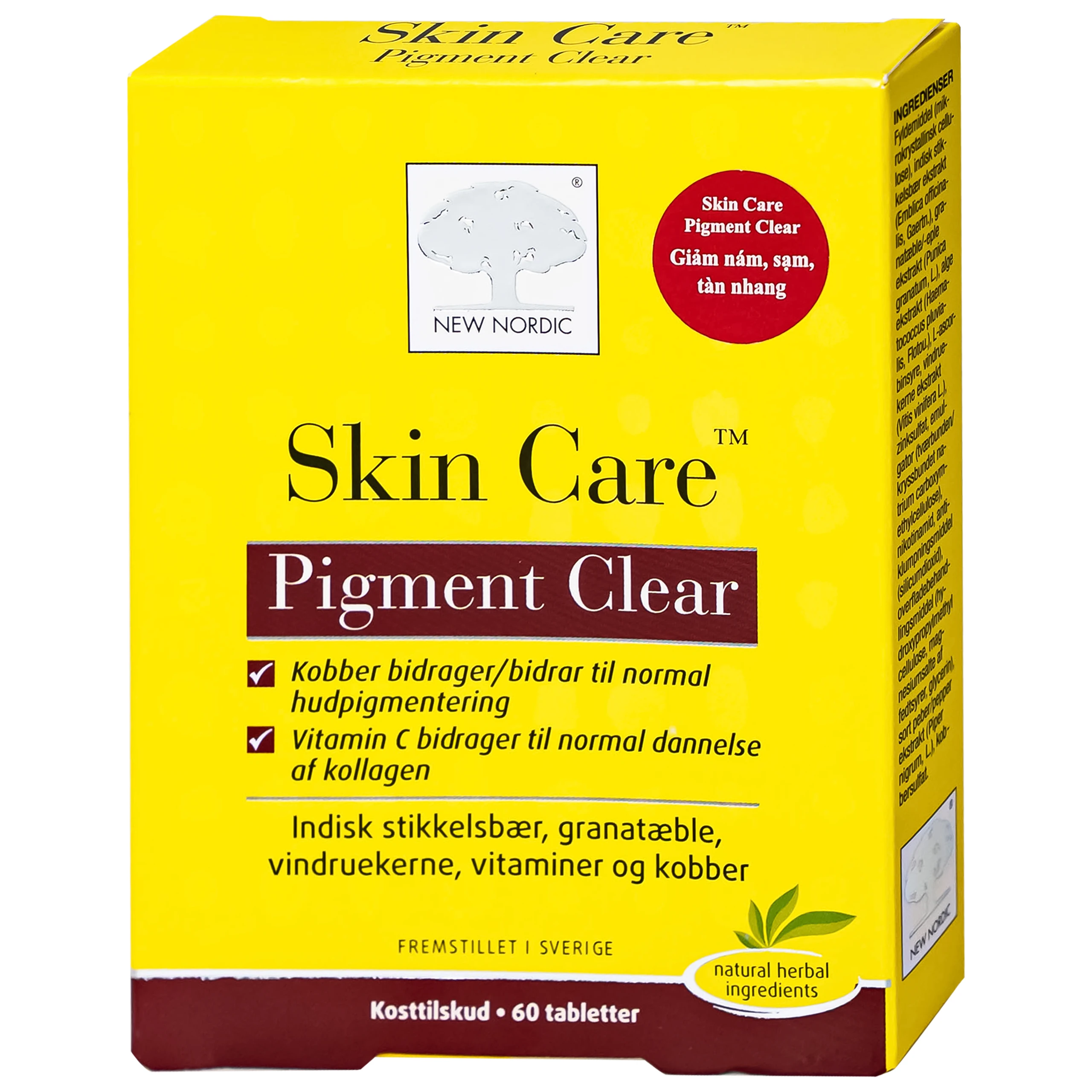 Viên uống giúp làm đẹp da, chống oxi hóa và giảm lão hóa da Skin Care Pigment Clear New Nordic (2 vỉ x 30 viên)