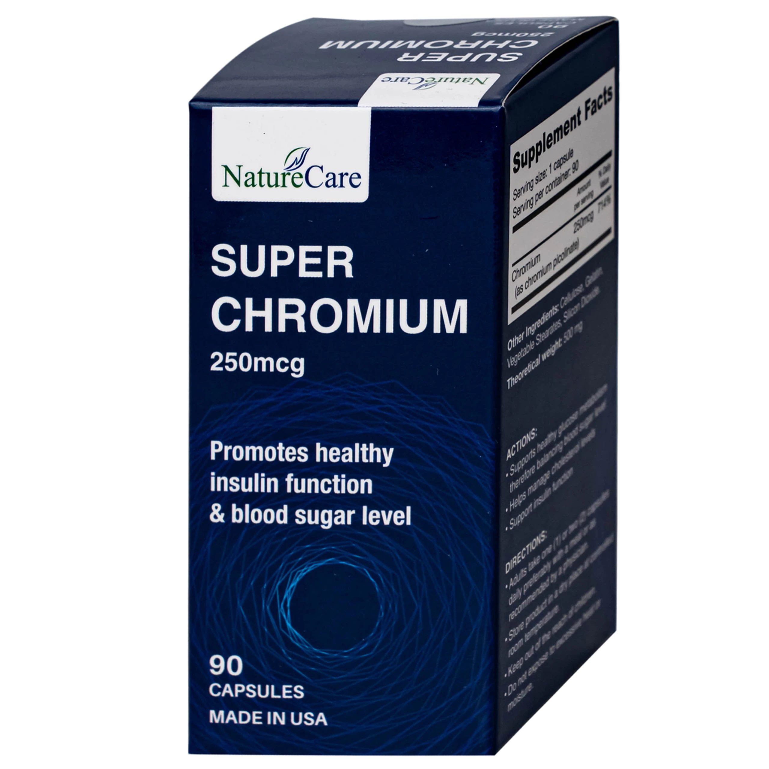 Viên uống giúp cân bằng đường huyết, giảm cholesterol Super Chromium 250mcg NatureCare (90 viên)
