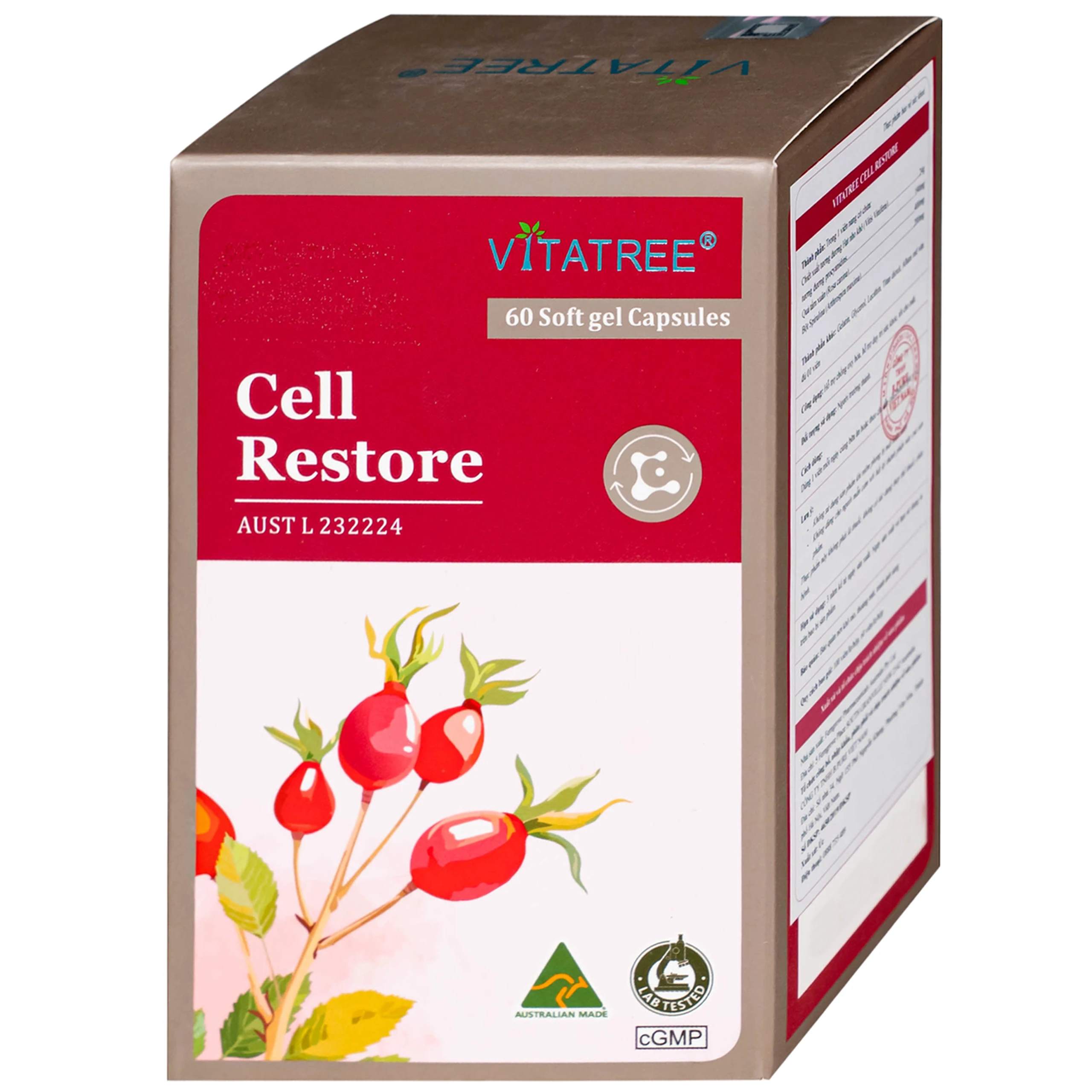 Viên uống hỗ trợ chống oxy hoá, hỗ trợ duy trì sức khoẻ, tốt cho mắt Vitatree Cell Restore (Hộp 60 viên) 9