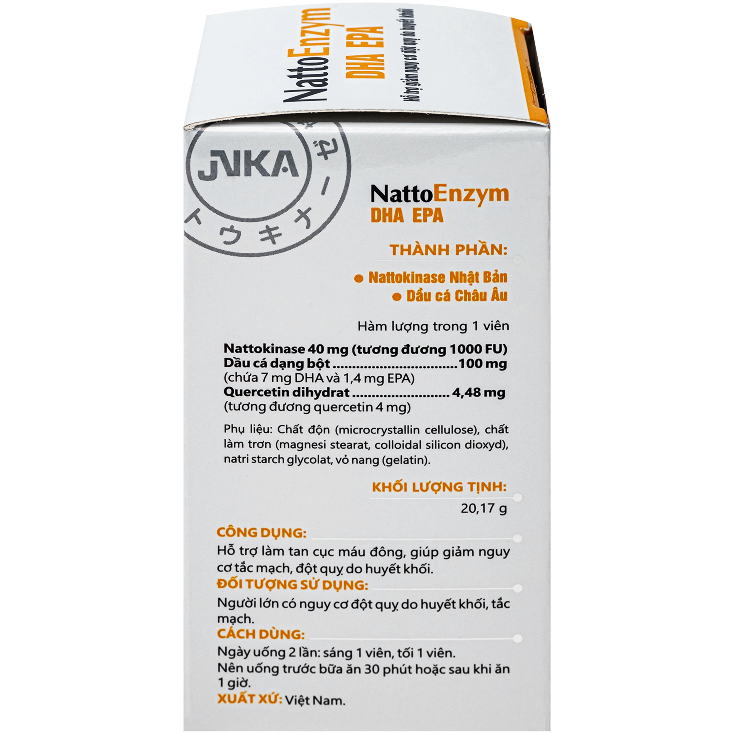 Viên uống hỗ trợ giảm nguy cơ đột quỵ do huyết khối Nattoenzym dha epa DHG (60 viên) 4
