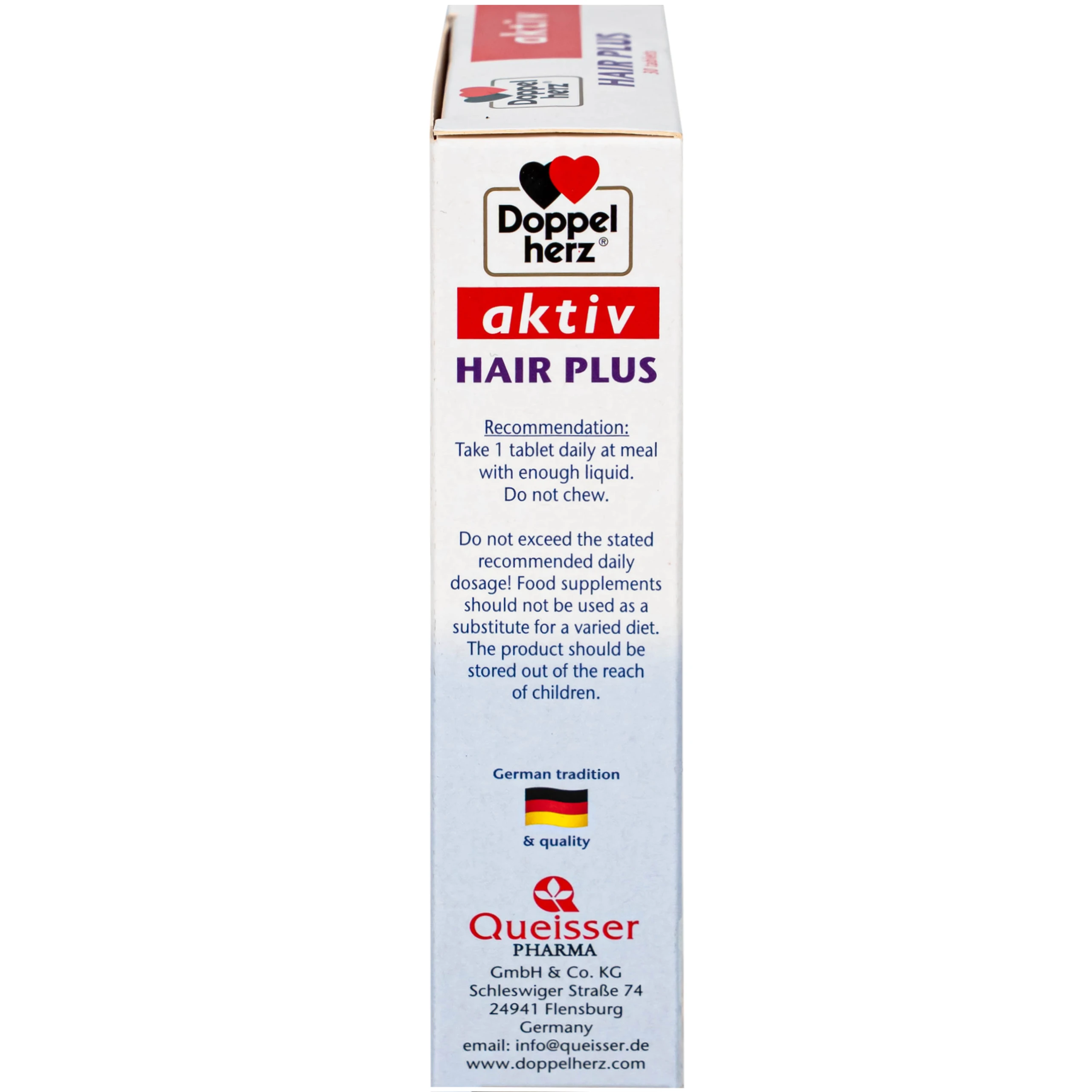 Viên uống hỗ trợ giảm rụng tóc, giúp tóc chắc khoẻ Doppelherz Aktiv Hair Plus (2 vỉ x 15 viên)