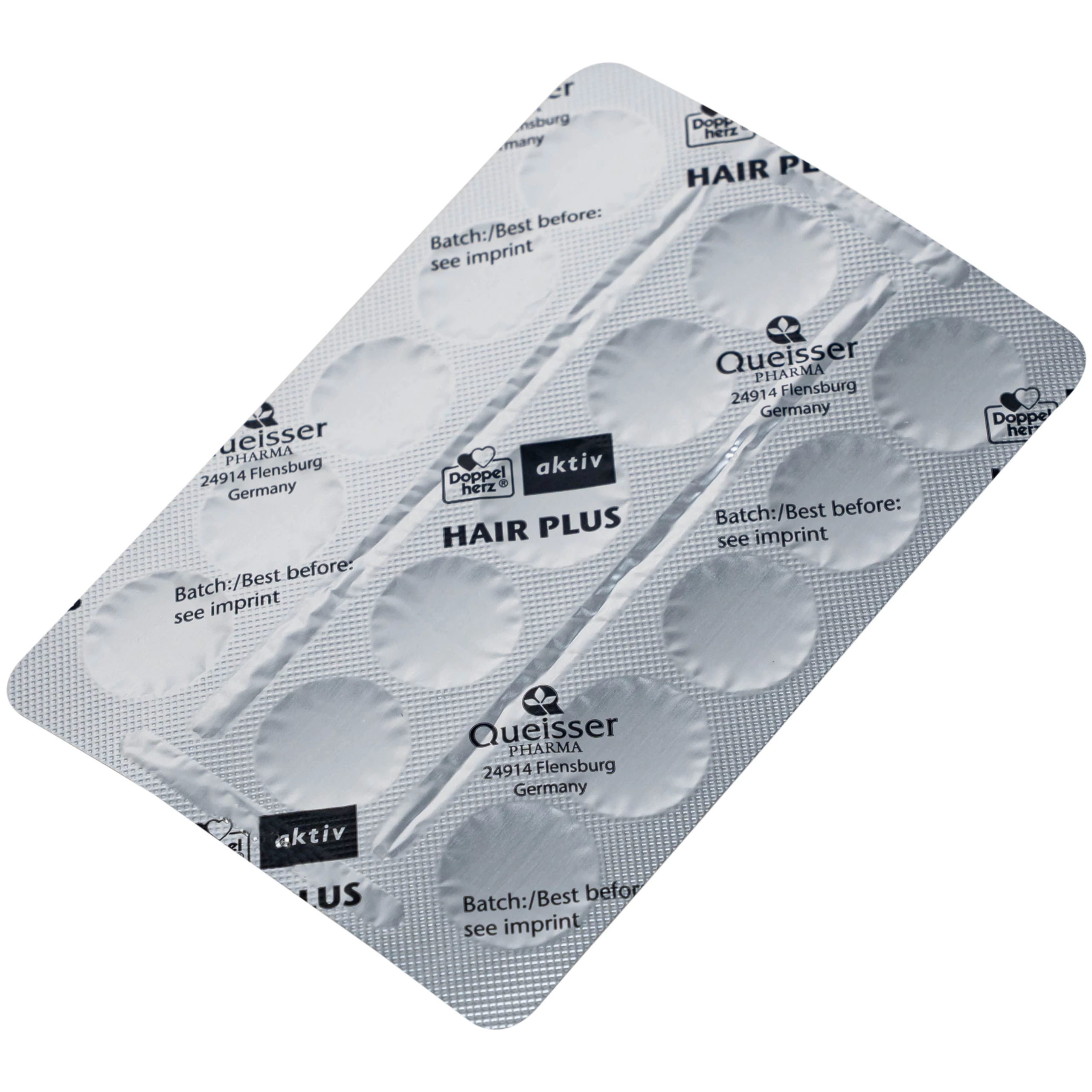 Viên uống hỗ trợ giảm rụng tóc, giúp tóc chắc khoẻ Doppelherz Aktiv Hair Plus (2 vỉ x 15 viên)