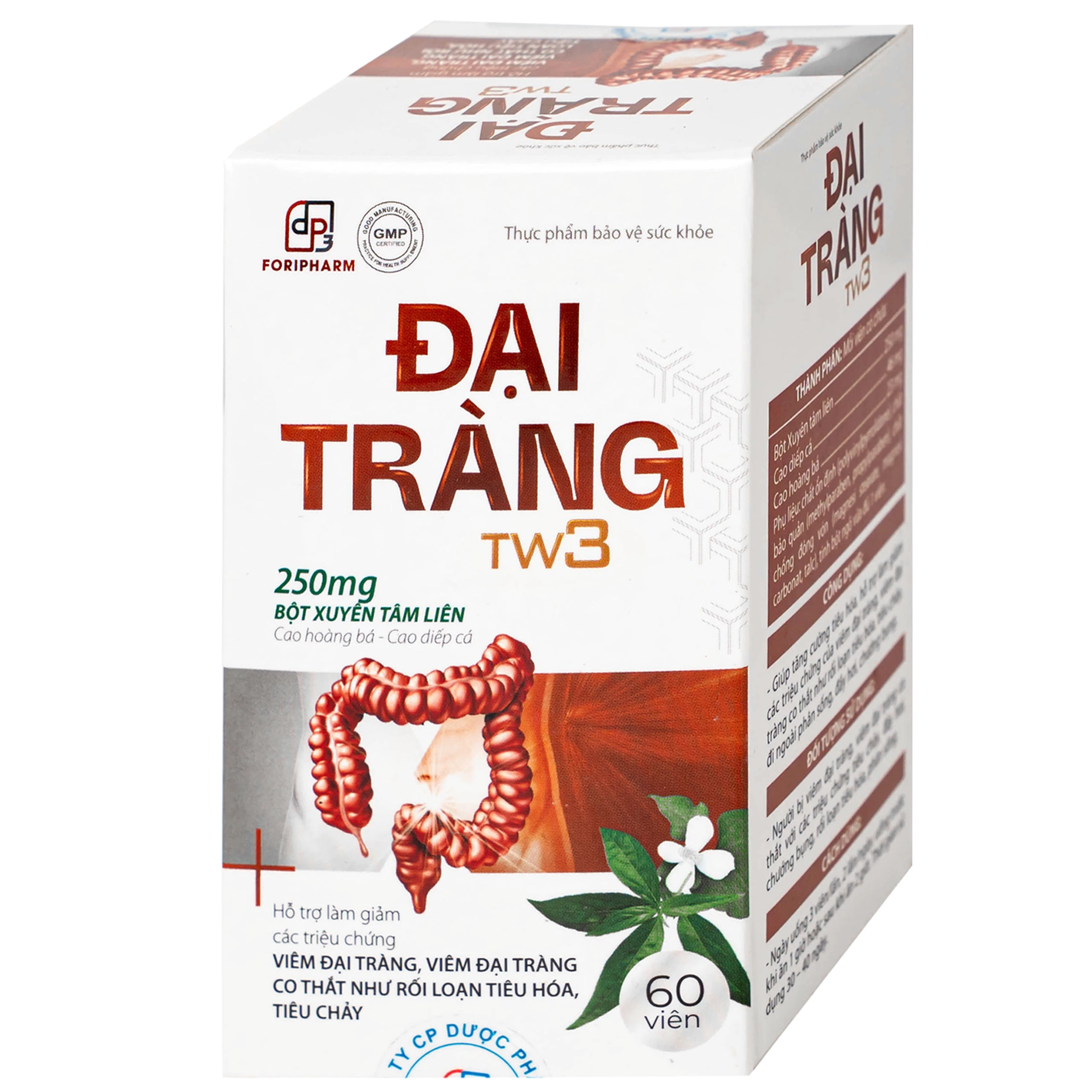 Viên uống hỗ trợ làm giảm các triệu chứng viêm đại tràng, tăng cường tiêu hoá Đại Tràng Tw3 Foripharm (Hộp 60 viên) 8