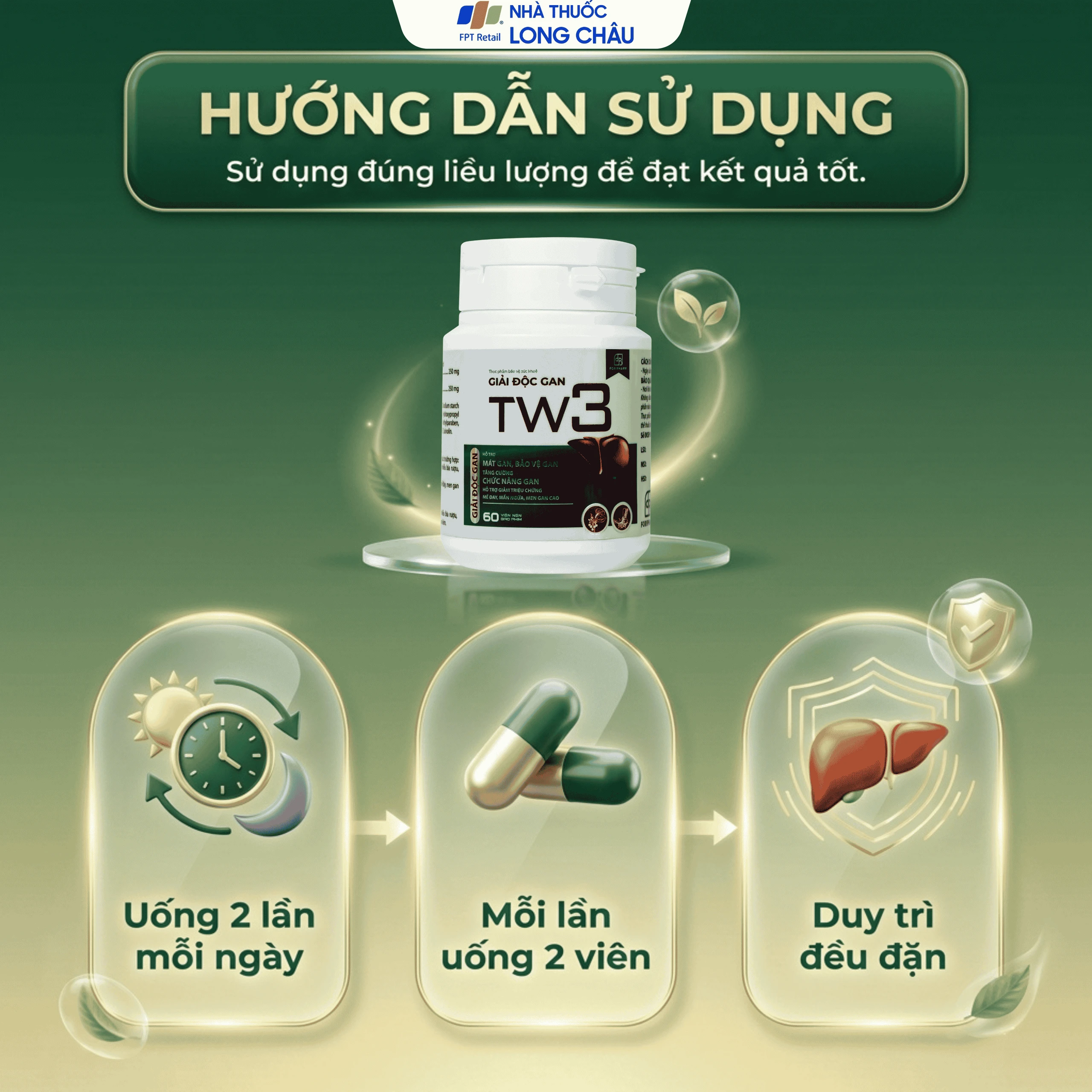 Viên uống giúp thanh nhiệt, mát gan, bảo vệ gan, tăng cường chức năng gan giải độc gan Tw3 Foripharm (Hộp 60 viên) 4