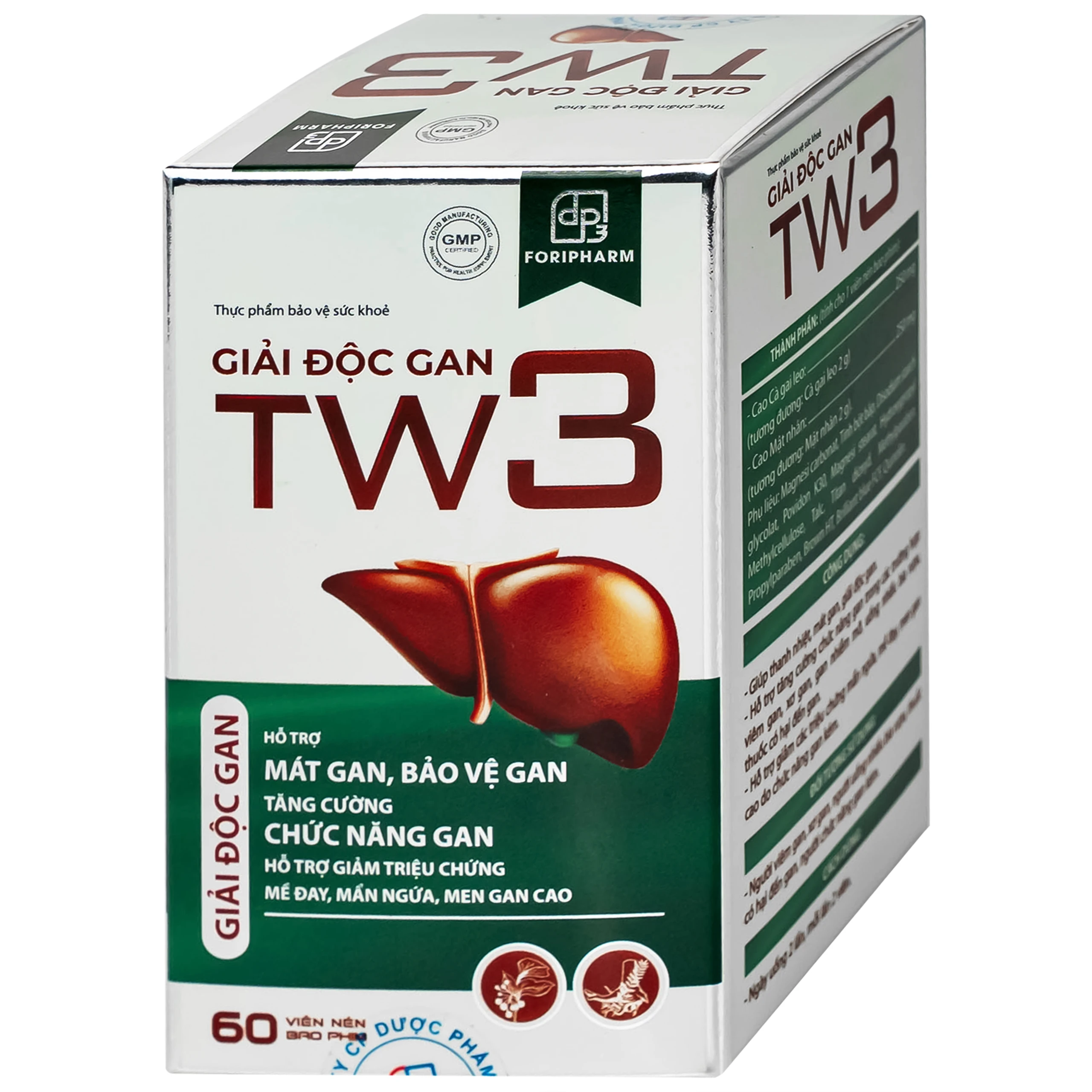Viên uống giúp thanh nhiệt, mát gan, bảo vệ gan, tăng cường chức năng gan giải độc gan Tw3 Foripharm (Hộp 60 viên) 7