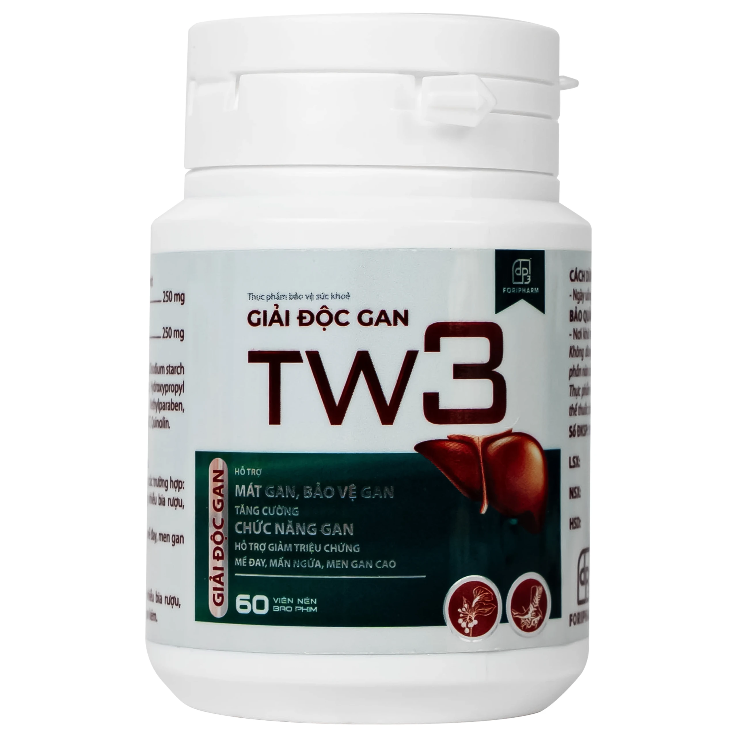Viên uống giúp thanh nhiệt, mát gan, bảo vệ gan, tăng cường chức năng gan giải độc gan Tw3 Foripharm (Hộp 60 viên) 6