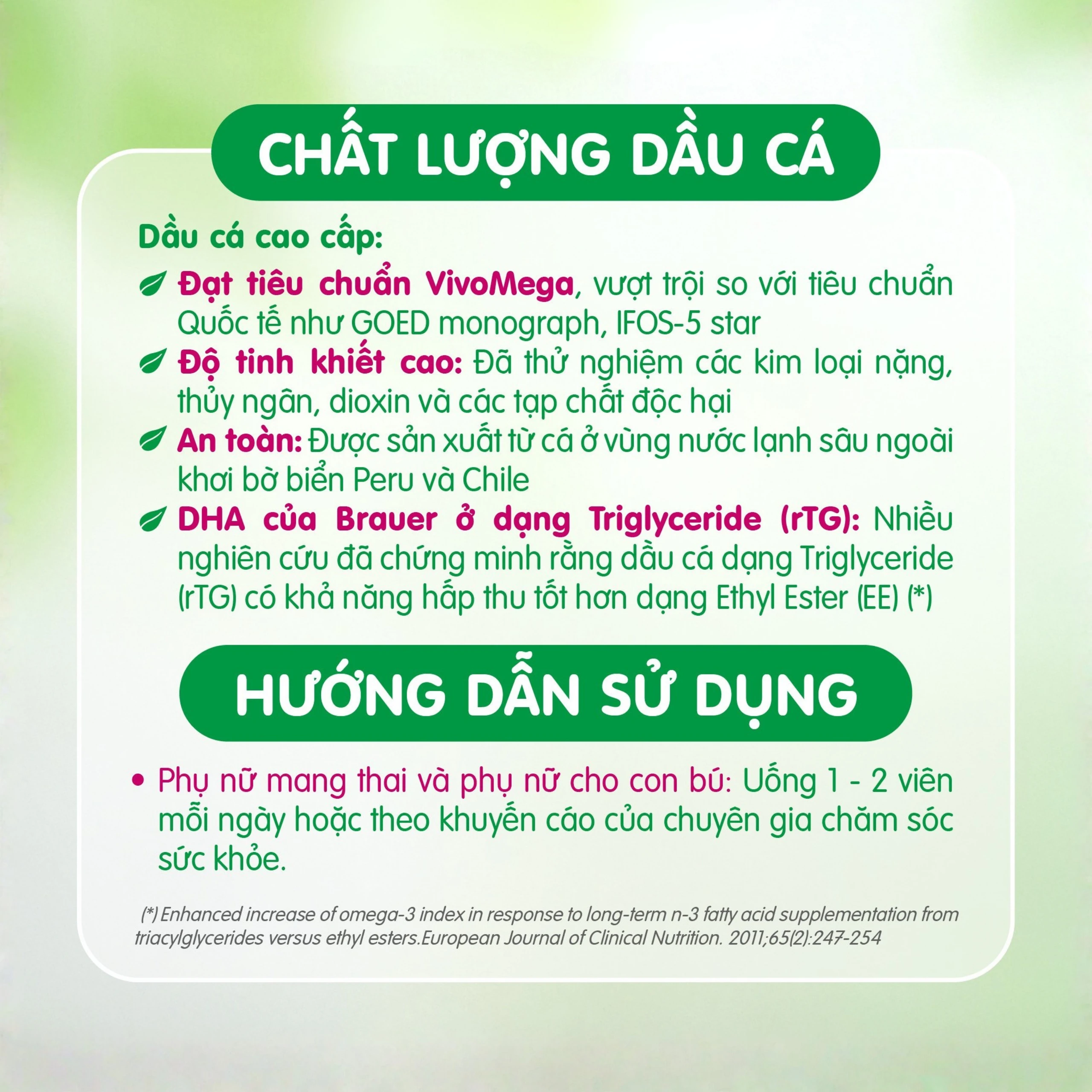 Viên uống hỗ trợ tăng cường sức khoẻ phụ nữ mang thai và cho con bú Brauer Ultra Pure DHA For Pregnancy & Breastfeeding (60 viên)