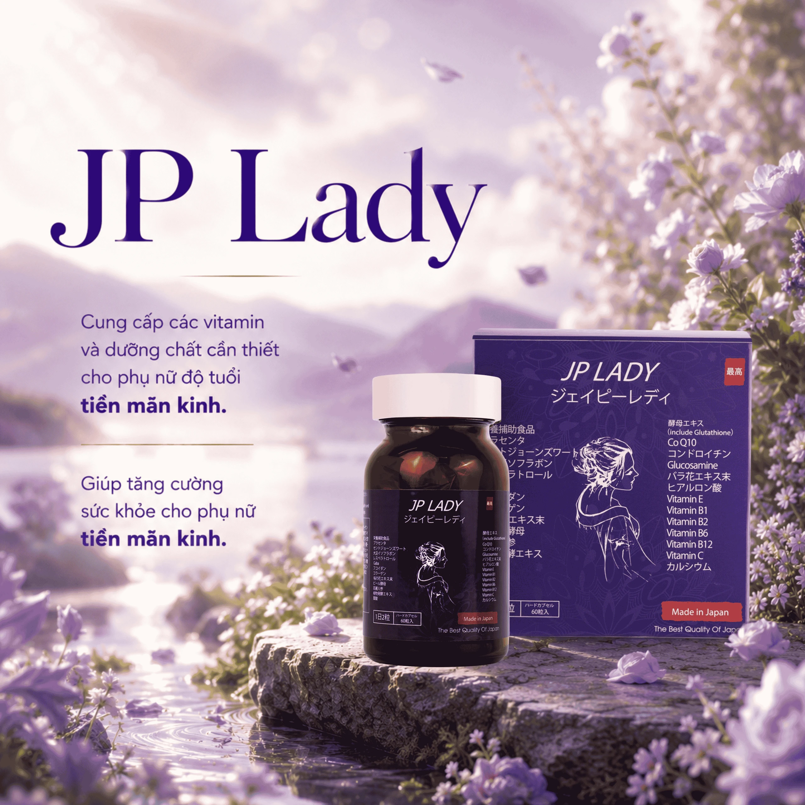 Viên uống tăng cường sức khỏe cho phụ nữ tiền mãn kinh JP Lady Jpanwell (60 viên) 3