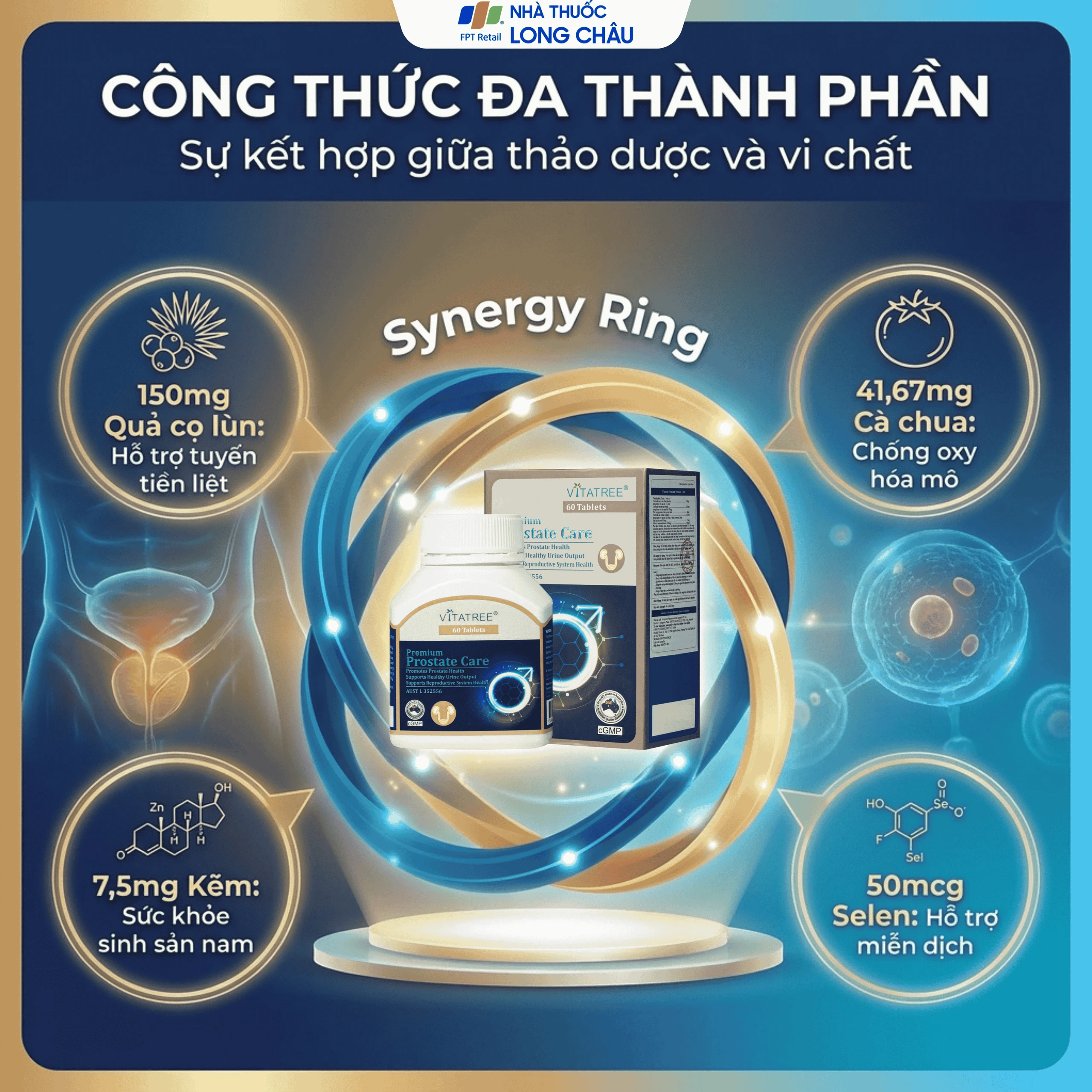 Viên uống hỗ trợ tăng cường chức năng tuyến tiền liệt Vitatree Premium Prostate Care (Hộp 60 viên) 3