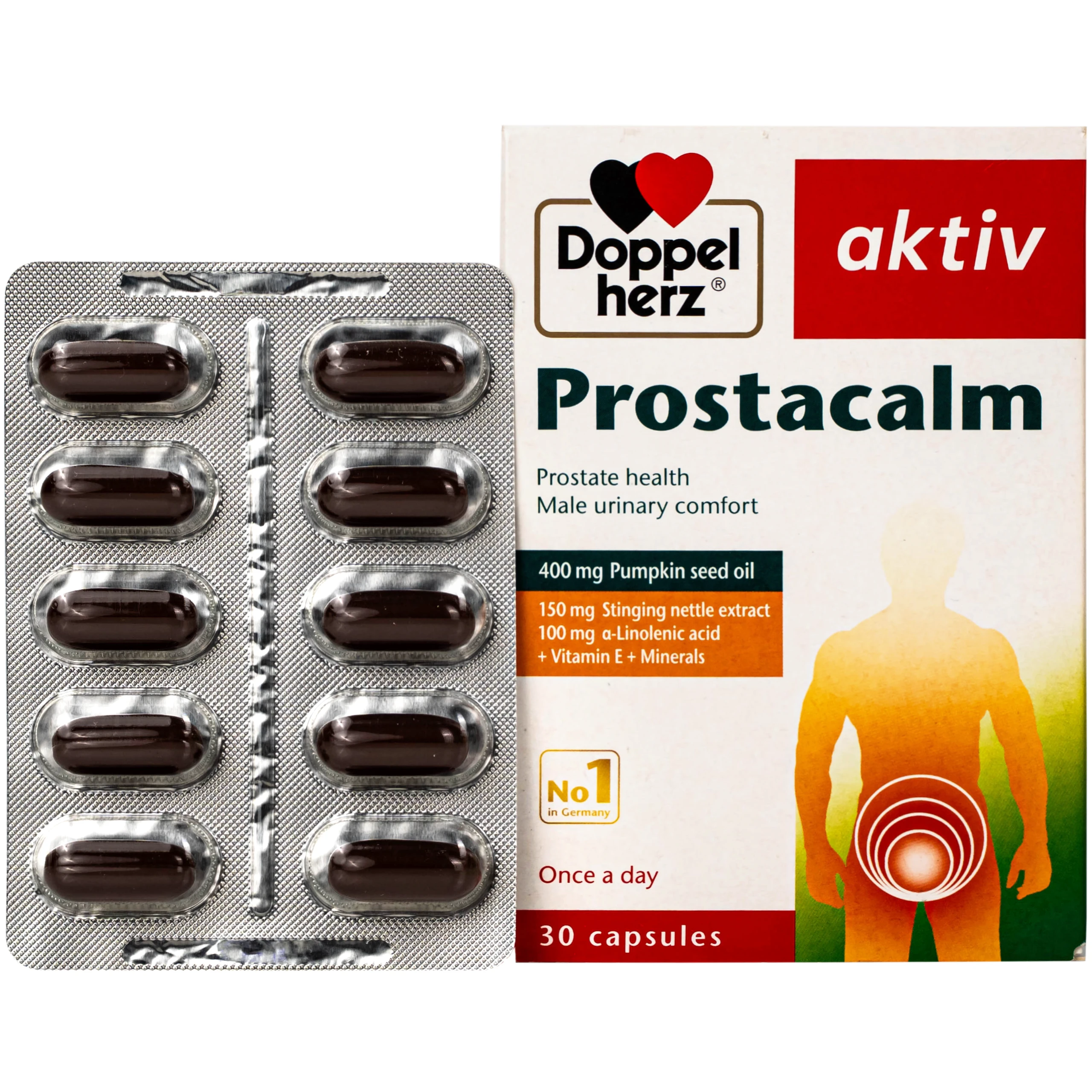 Viên uống giúp giảm triệu chứng do bệnh phì đại tiền liệt tuyến cho nam giới Doppelherz Aktiv Prostacalm (3 vỉ x 10 viên) 1
