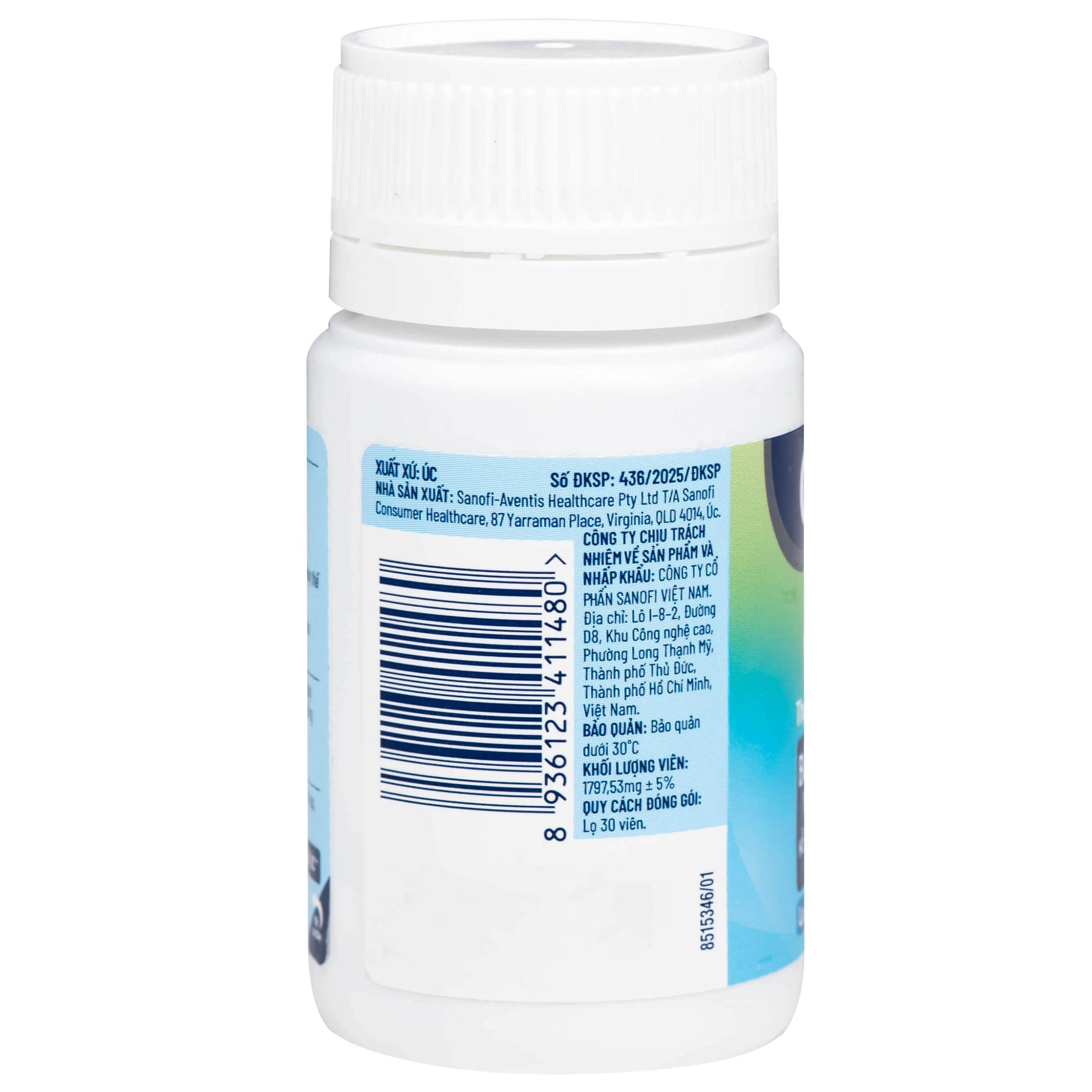 Viên uống Ostelin Calcium & Vitamin D3 Sanofi giúp tăng hấp thụ canxi, duy trì xương và răng chắc khỏe (30 viên) 3