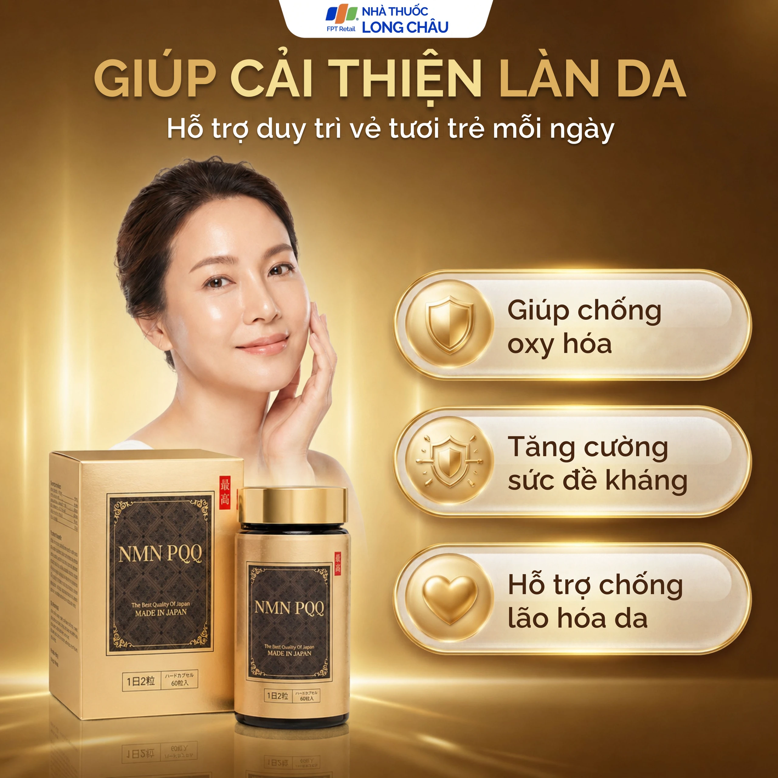 Viên uống hỗ trợ chống lão hóa, cải thiện làn da và tăng đề kháng NMN PQQ Kenko (60 Viên) 4