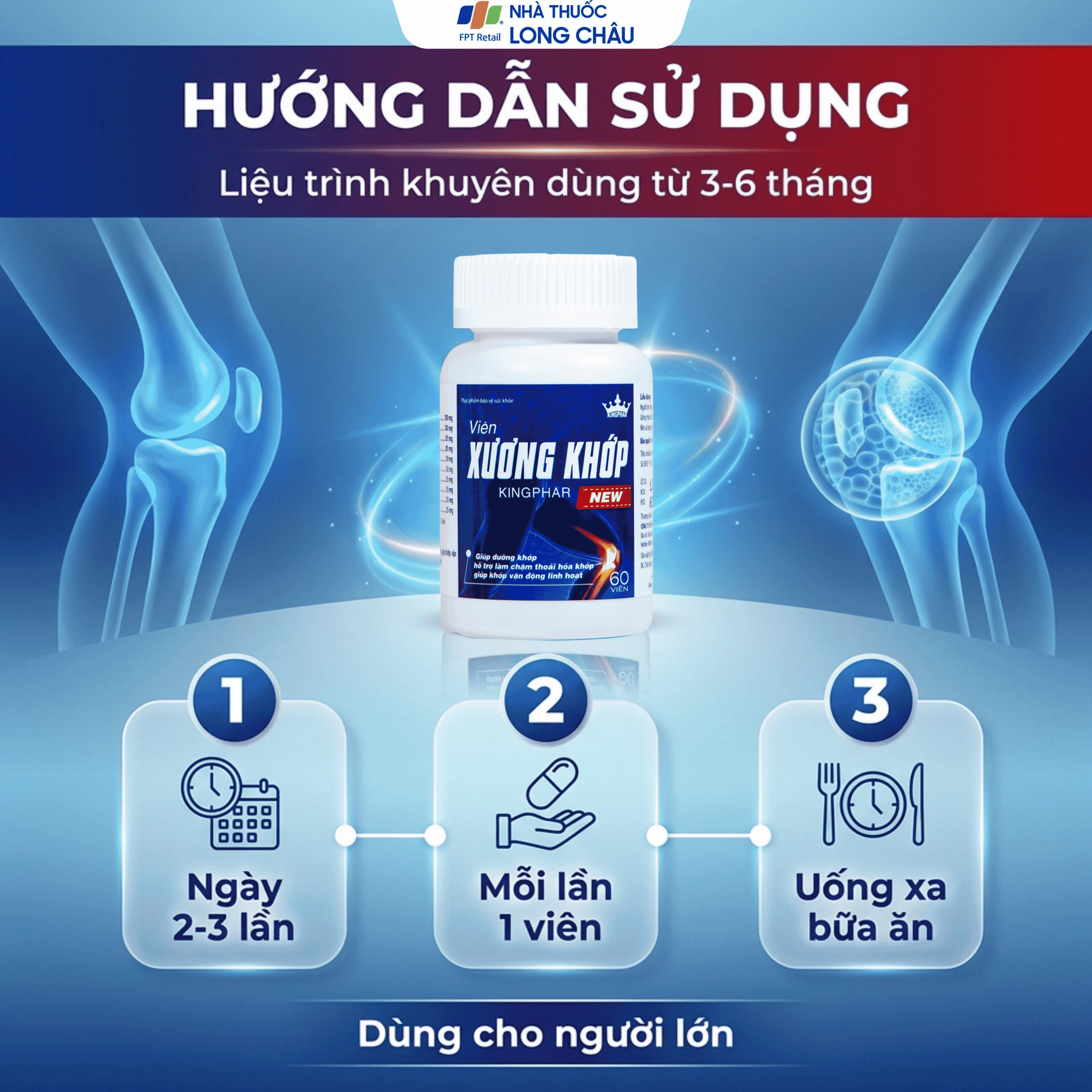 Viên uống giúp dưỡng khớp, hỗ trợ giảm đau do viêm khớp, thoái hóa khớp Xương Khớp Kingphar New (60 viên) 5