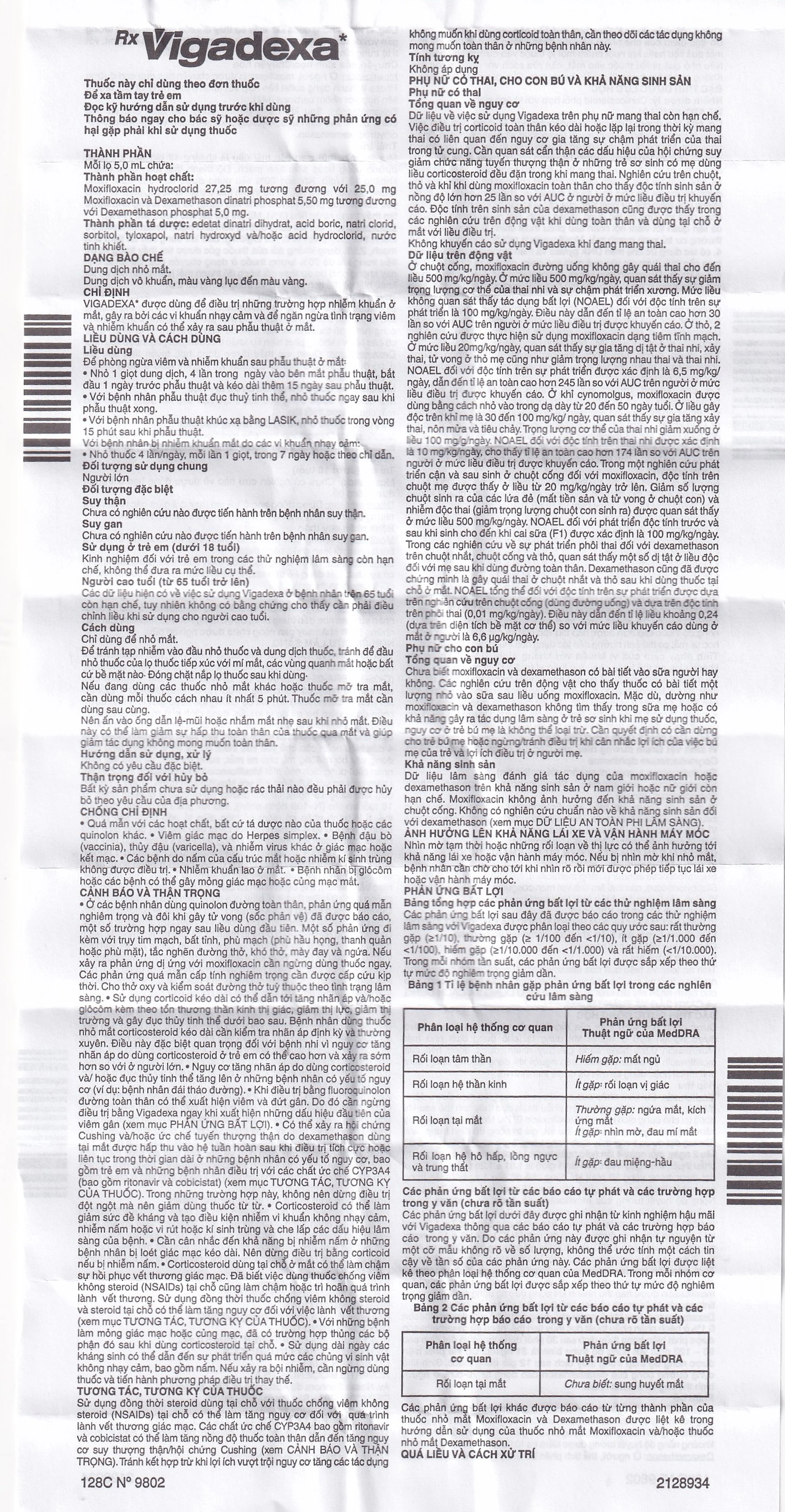 Thuốc nhỏ mắt Vigadexa Alcon điều trị các chứng nhiễm khuẩn ở mắt (5ml)