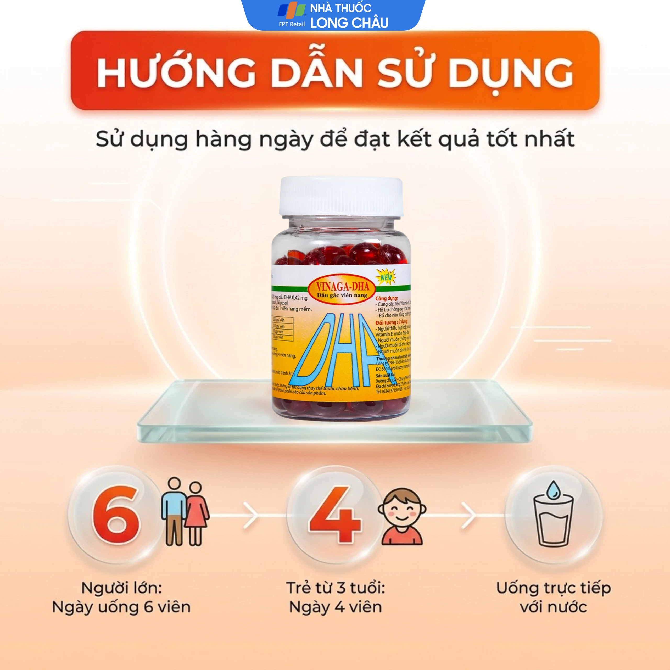 Giúp bổ não Dầu gấc viên nang Vinaga - DHA (100 viên) 5