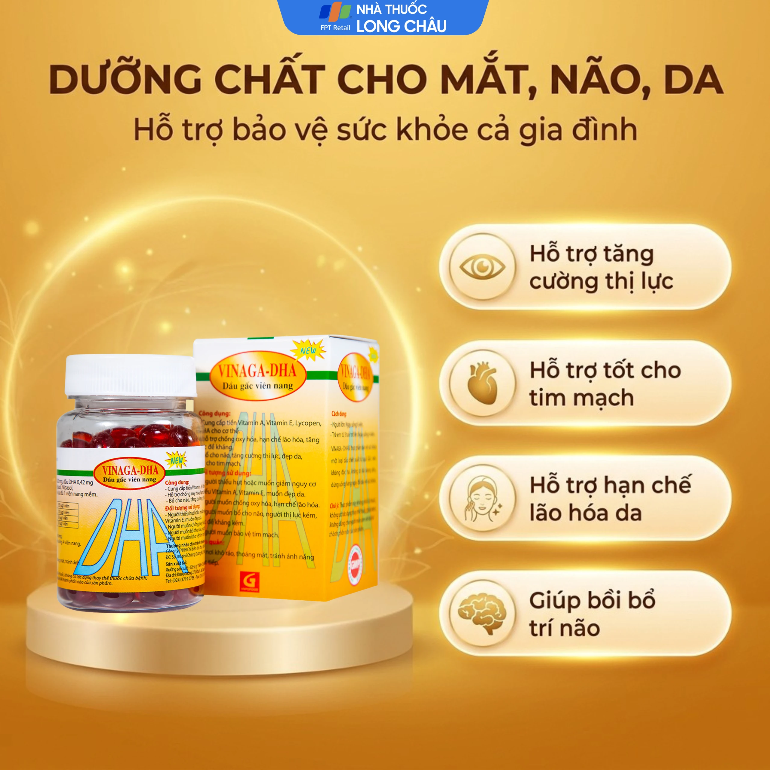 Giúp bổ não Dầu gấc viên nang Vinaga - DHA (100 viên) 4