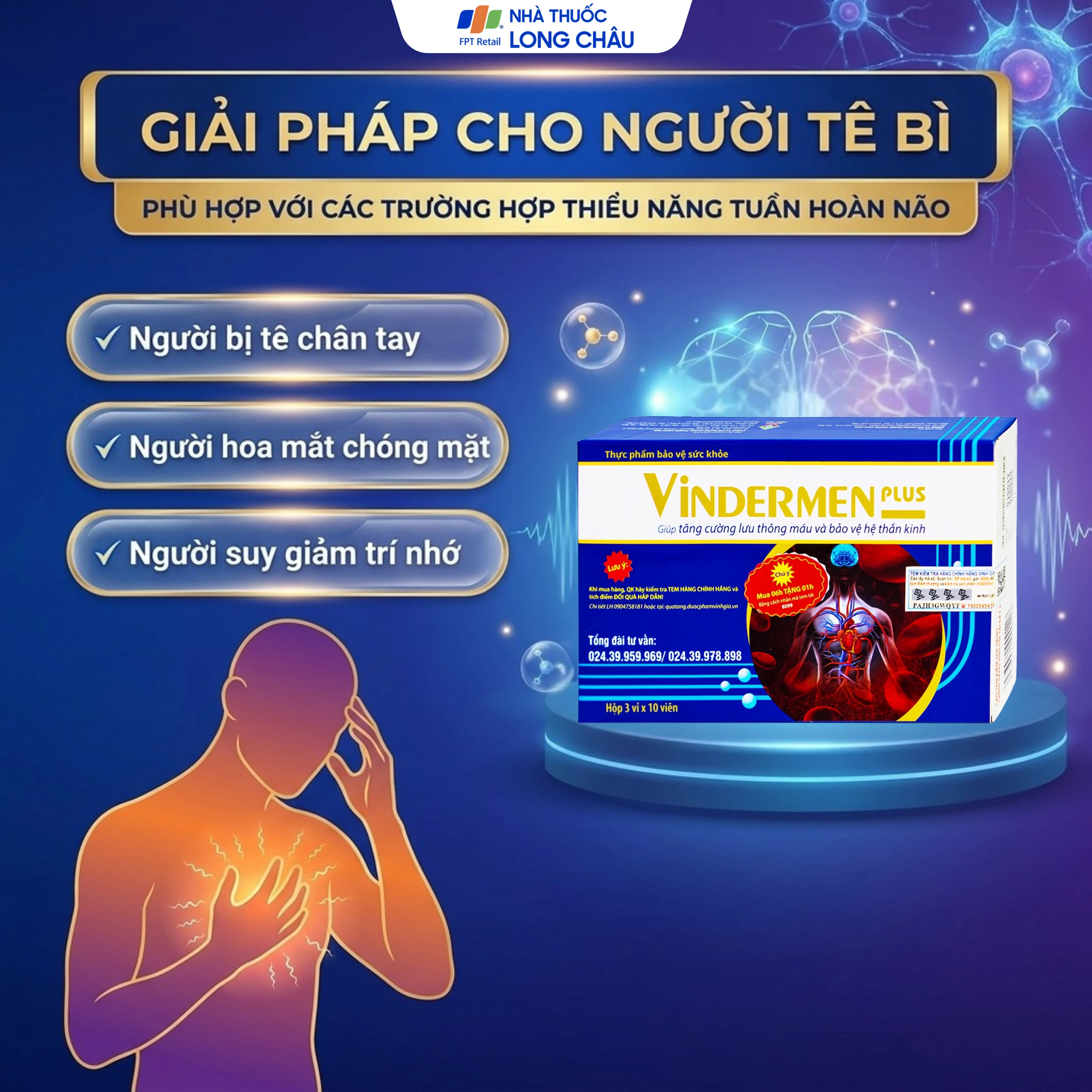 Viên hỗ trợ hoạt huyết Vindermen Plus Vinh Gia (3 vỉ x 10 viên) 5