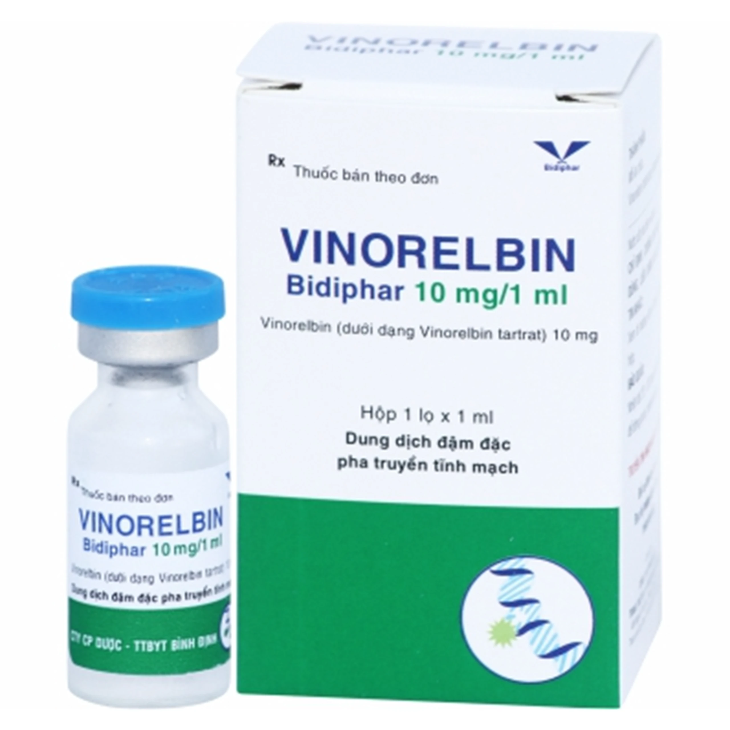 Thuốc Vinorelbin 10mg Điều trị Ung thư phổi không phải tế bào nhỏ,Ung thư vú tiến triển vùng hoặc di căn Hộp 1ml